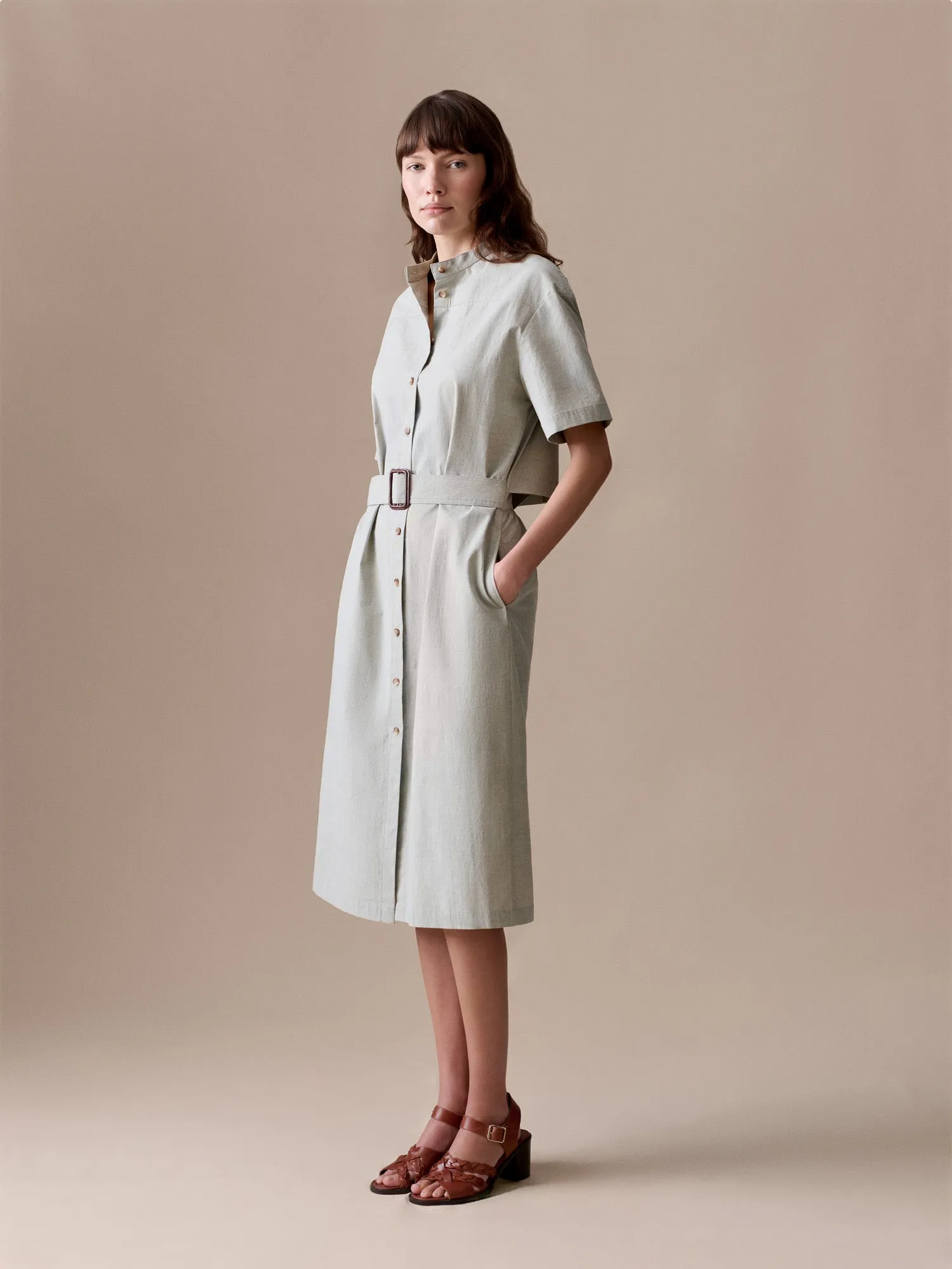 Robe Lyla à col officier et fendue dans le dos sold by Bonpoint product image thumbnail 5