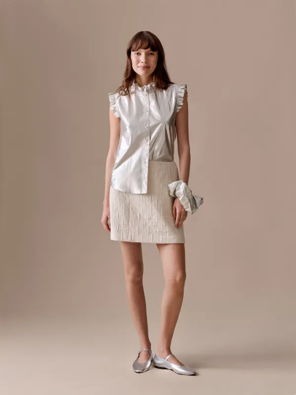 Blouse Loulou en lurex argenté made by Bonpoint