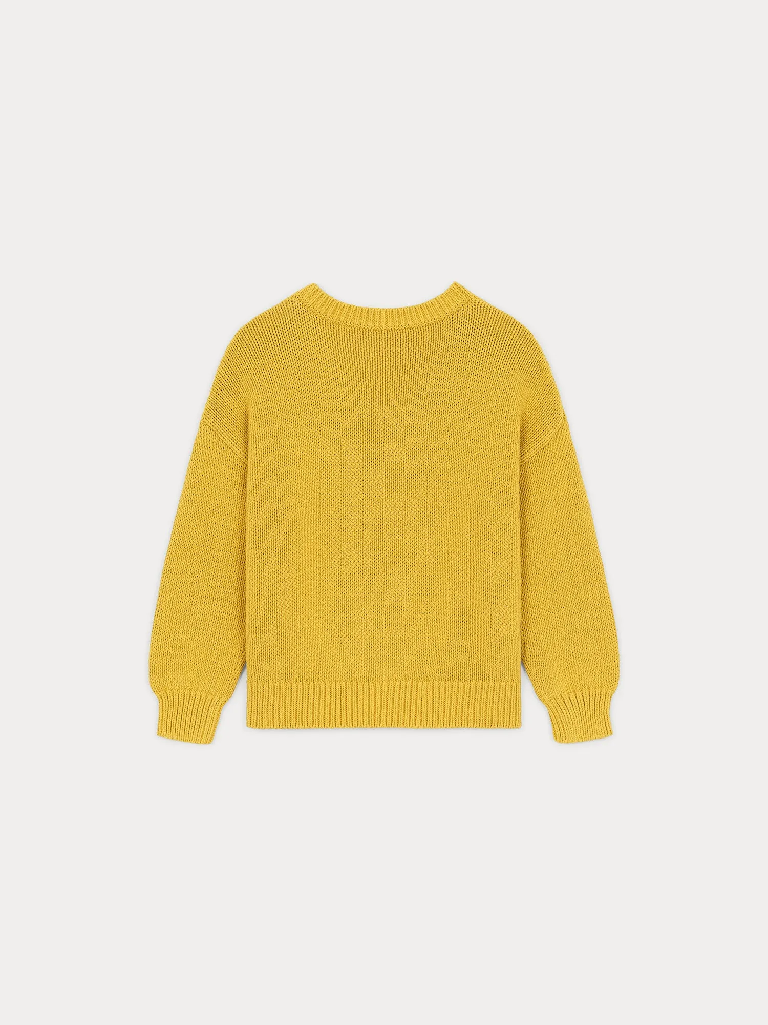 Pull en maille chunky col V en coton jaune sold by Bonpoint product image thumbnail 2