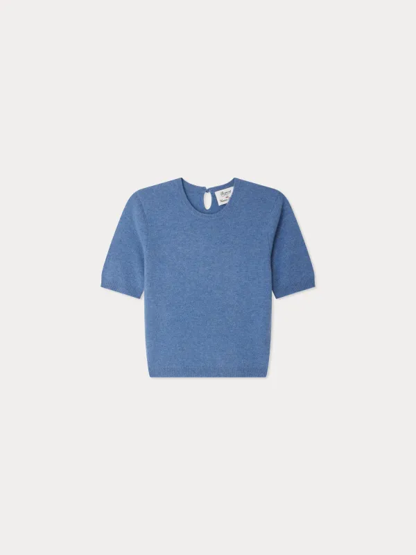 Bonpoint x Vanessa Seward Pull Ginger en cachemire bleu made by Bonpoint