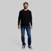 Men's Waffle Crewneck Pullover (Black) sold by Born Primitive