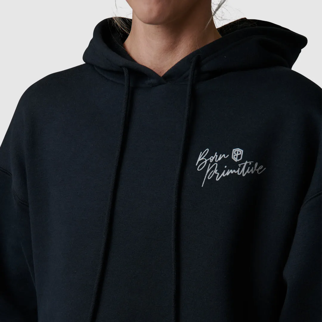 Revival Cropped Fleece Hoodie (Black) sold by Born Primitive product image thumbnail 4