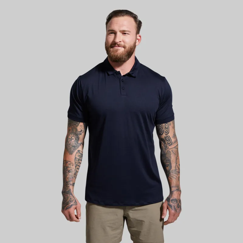 Athleisure Polo (Solid Navy) sold by Born Primitive