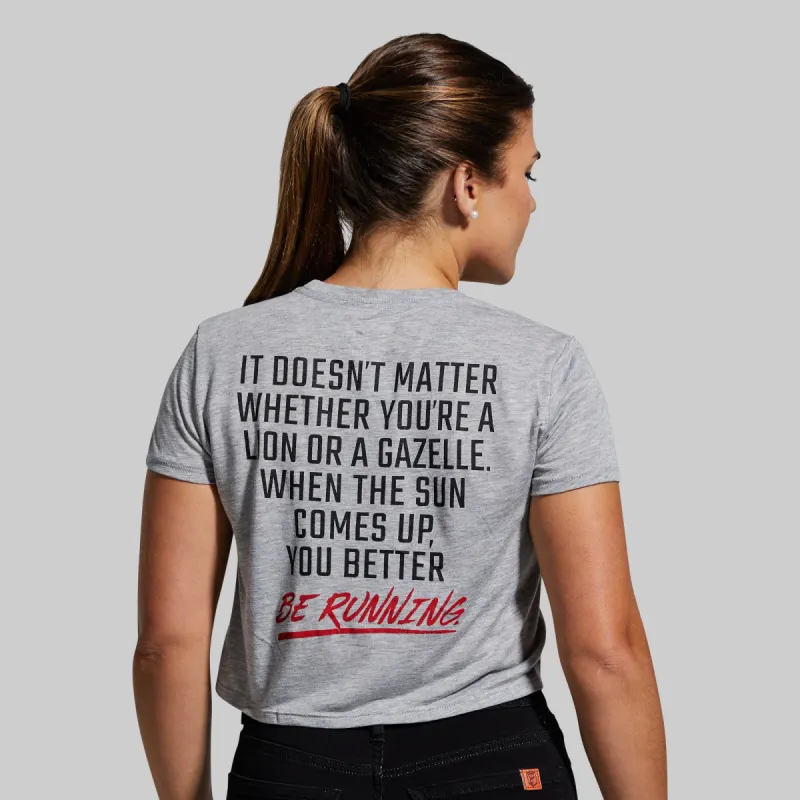 Modern Savage Crop Tee (Heather Grey) sold by Born Primitive