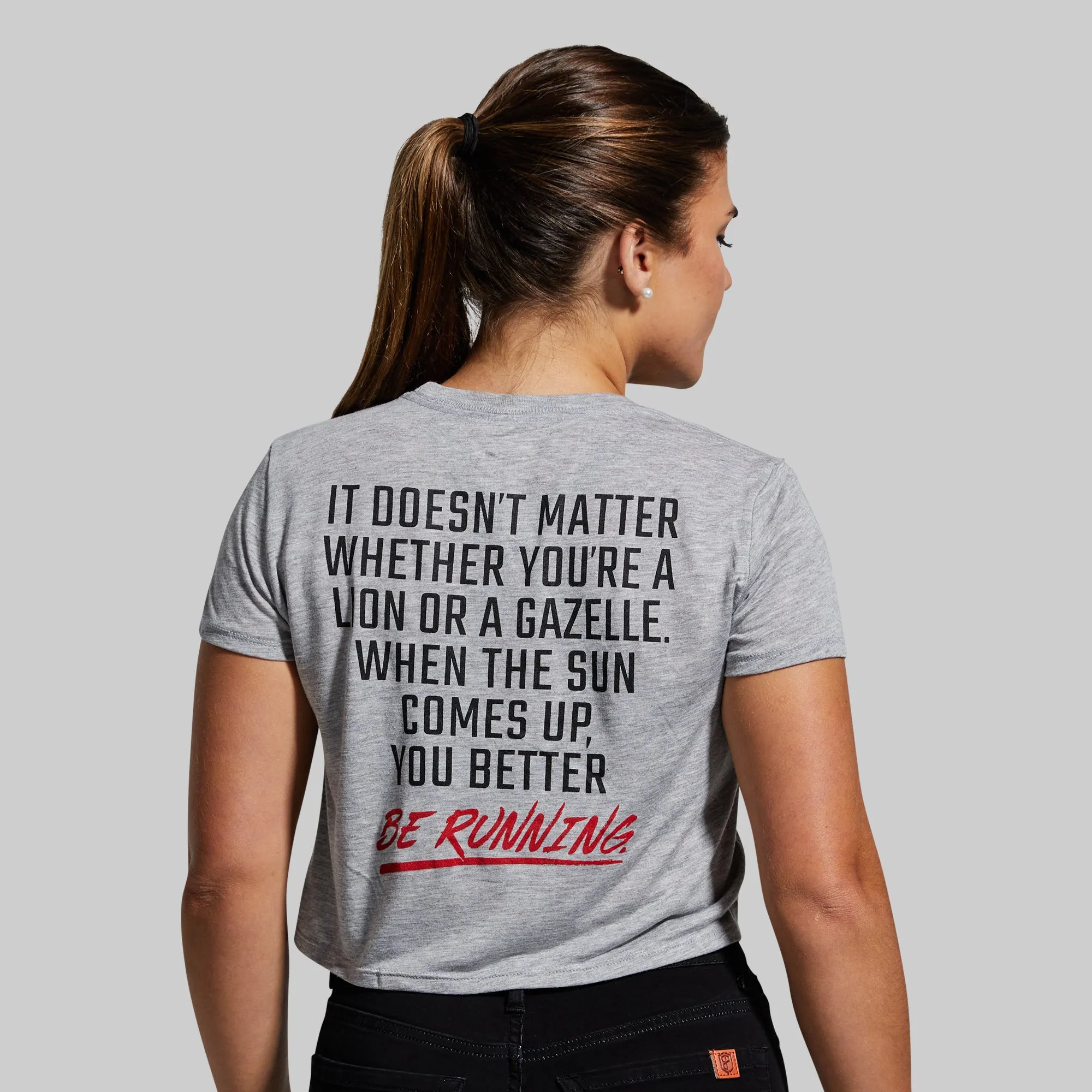 Modern Savage Crop Tee (Heather Grey) sold by Born Primitive