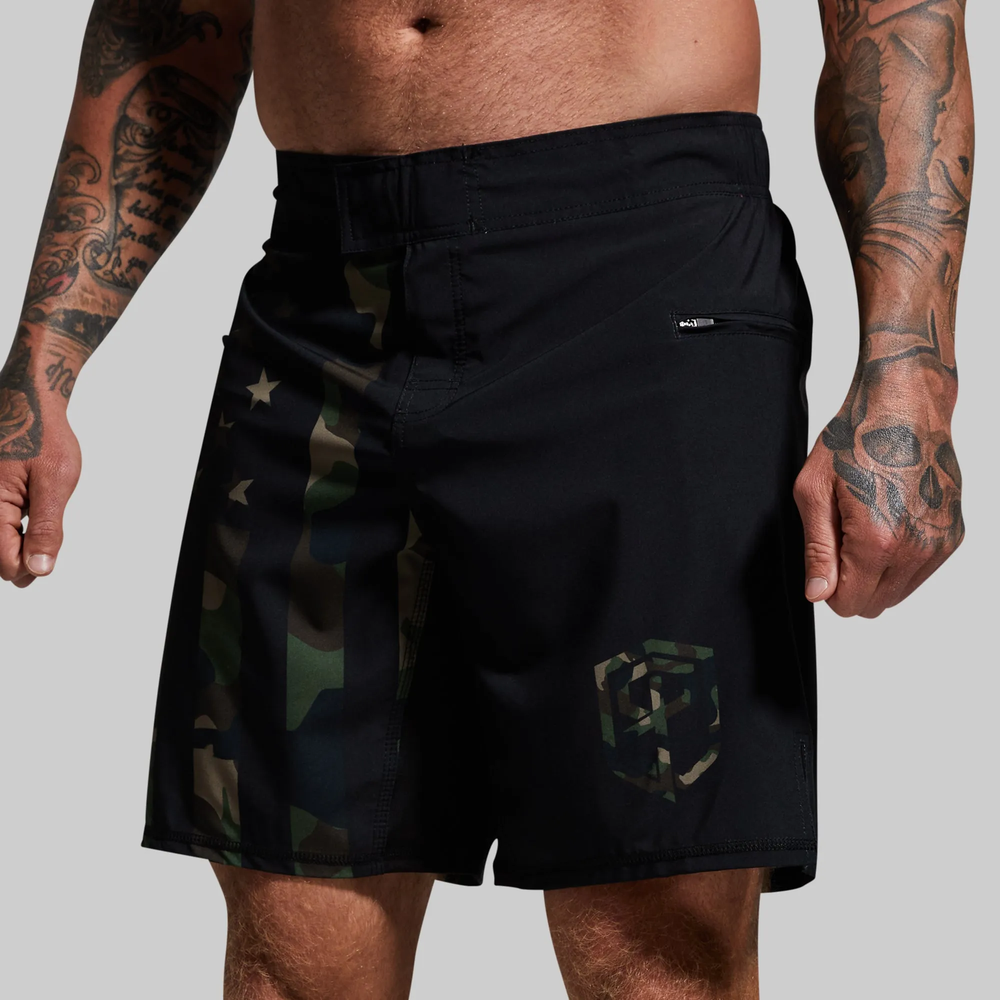American Defender Short Velcro 3.0 (Woodland Patriot) sold by Born Primitive