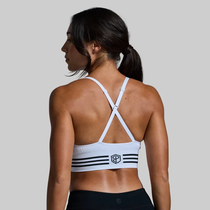 Level Up Sports Bra (White) sold by Born Primitive