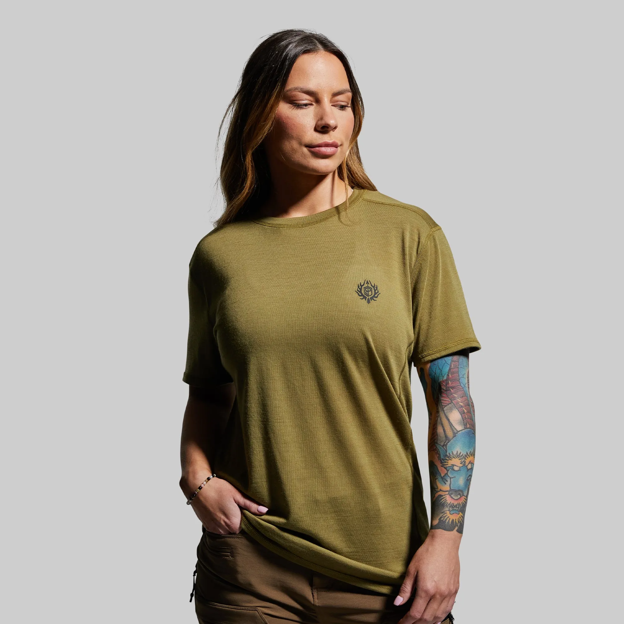 Ridgeline Tee (Deep Moss) sold by Born Primitive product image thumbnail 4