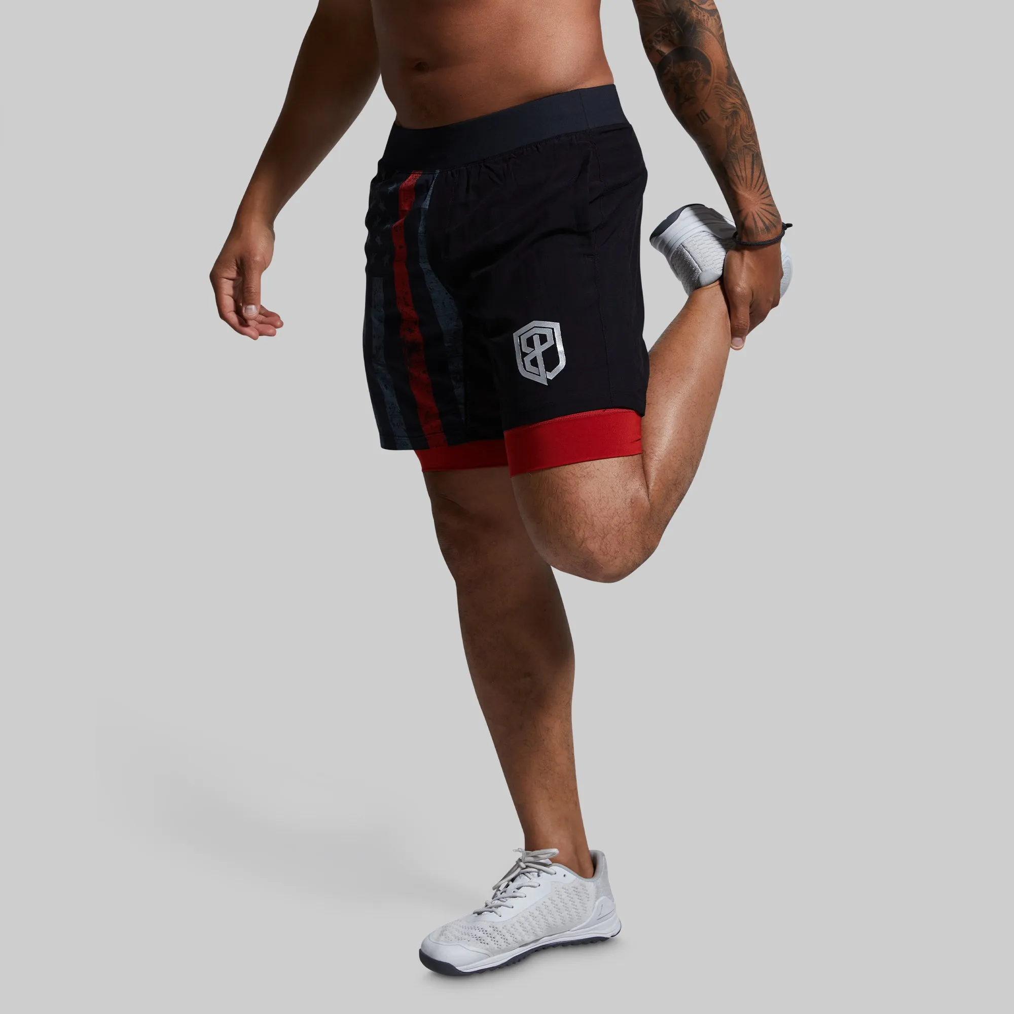 Versatile Short w/ Compression 7" (Thin Red Line Gunmetal) sold by Born Primitive product image thumbnail 5