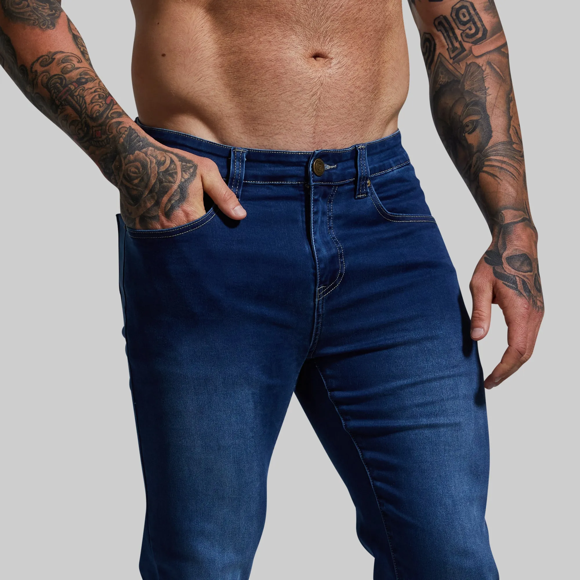 FLEX Stretchy Athletic Fit Jean (Dark Wash) sold by Born Primitive product image thumbnail 3