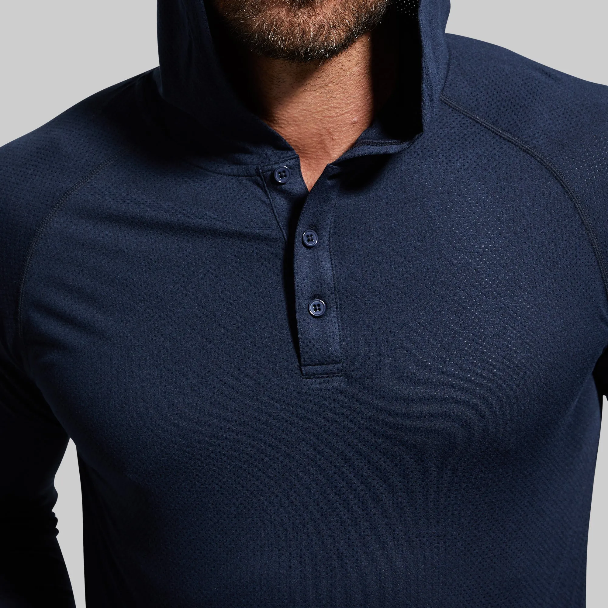 Heritage Henley Hoodie (Heather Navy) sold by Born Primitive product image thumbnail 4