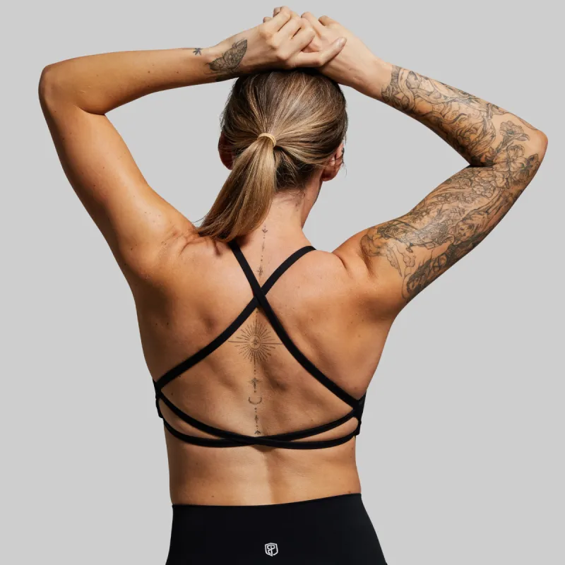 Serenity Sports Bra (Brand Strength-Black) sold by Born Primitive
