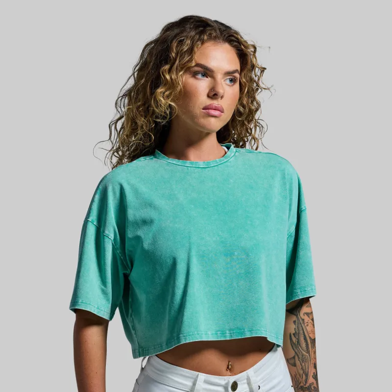 Training Crop Tee 2.0 (Washed Jade) sold by Born Primitive
