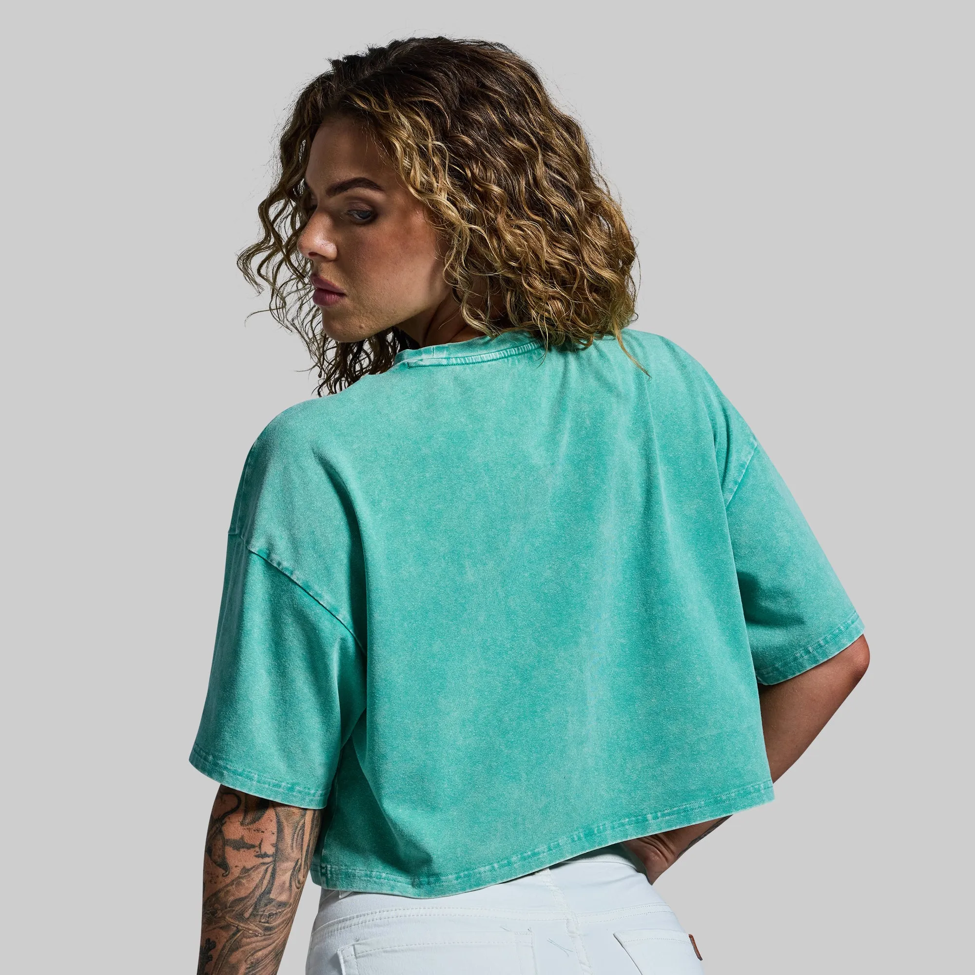 Training Crop Tee 2.0 (Washed Jade) sold by Born Primitive product image thumbnail 2