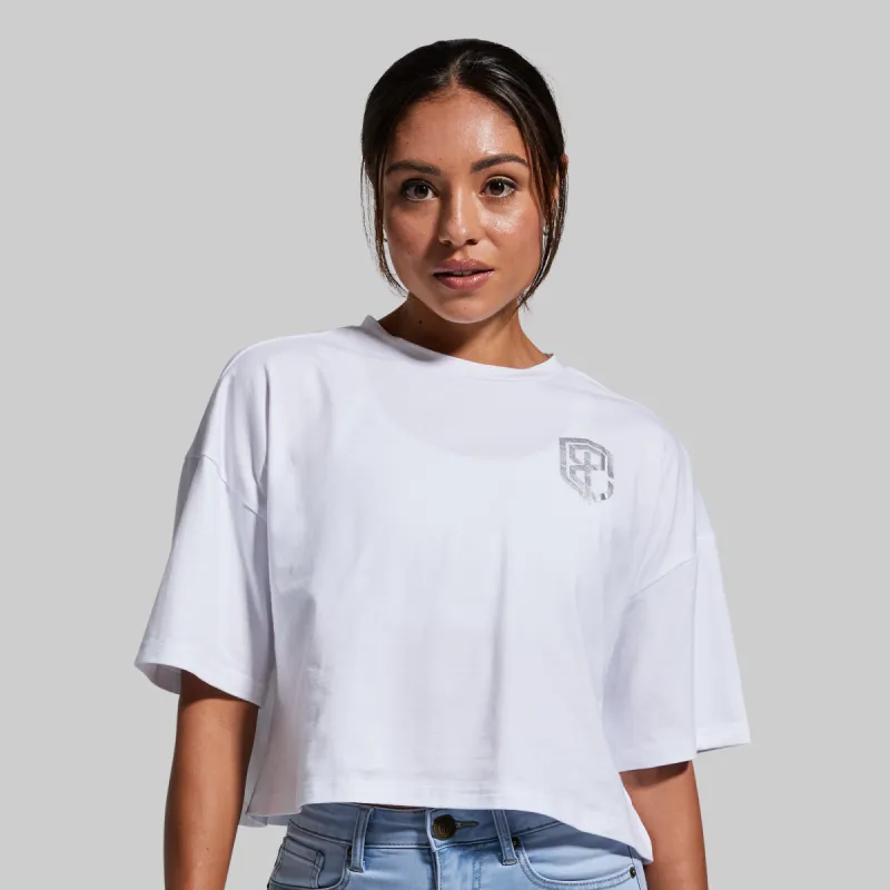 Training Crop Tee (White) sold by Born Primitive