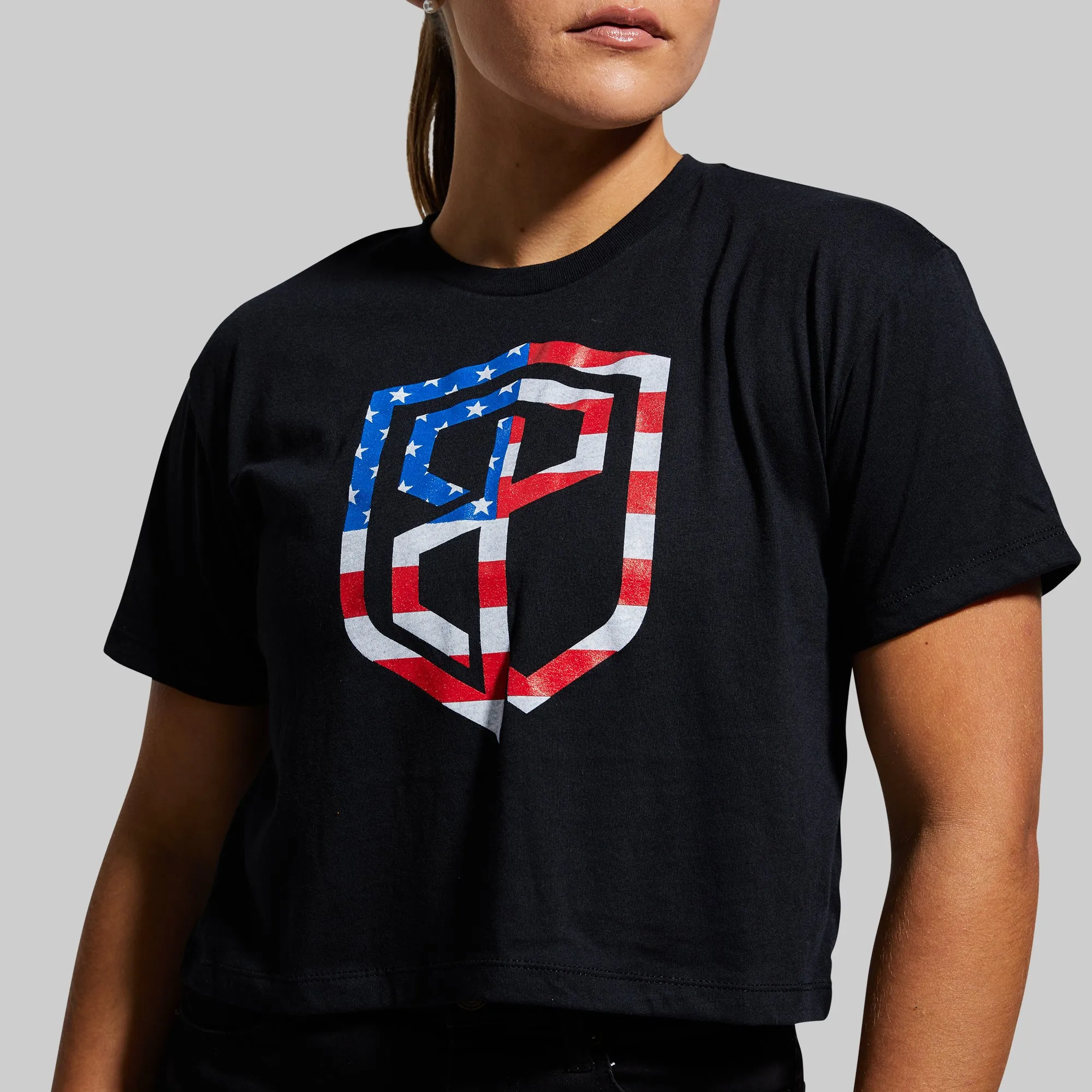 USA Crop Tee (Black) sold by Born Primitive product image thumbnail 3