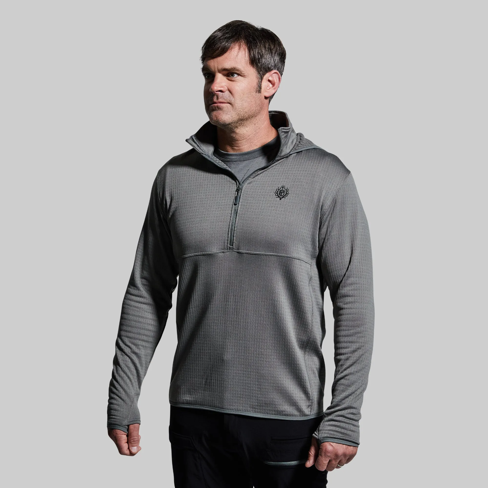Men's Quiver Half Zip Hoodie (Wolf Grey) sold by Born Primitive product image thumbnail 3