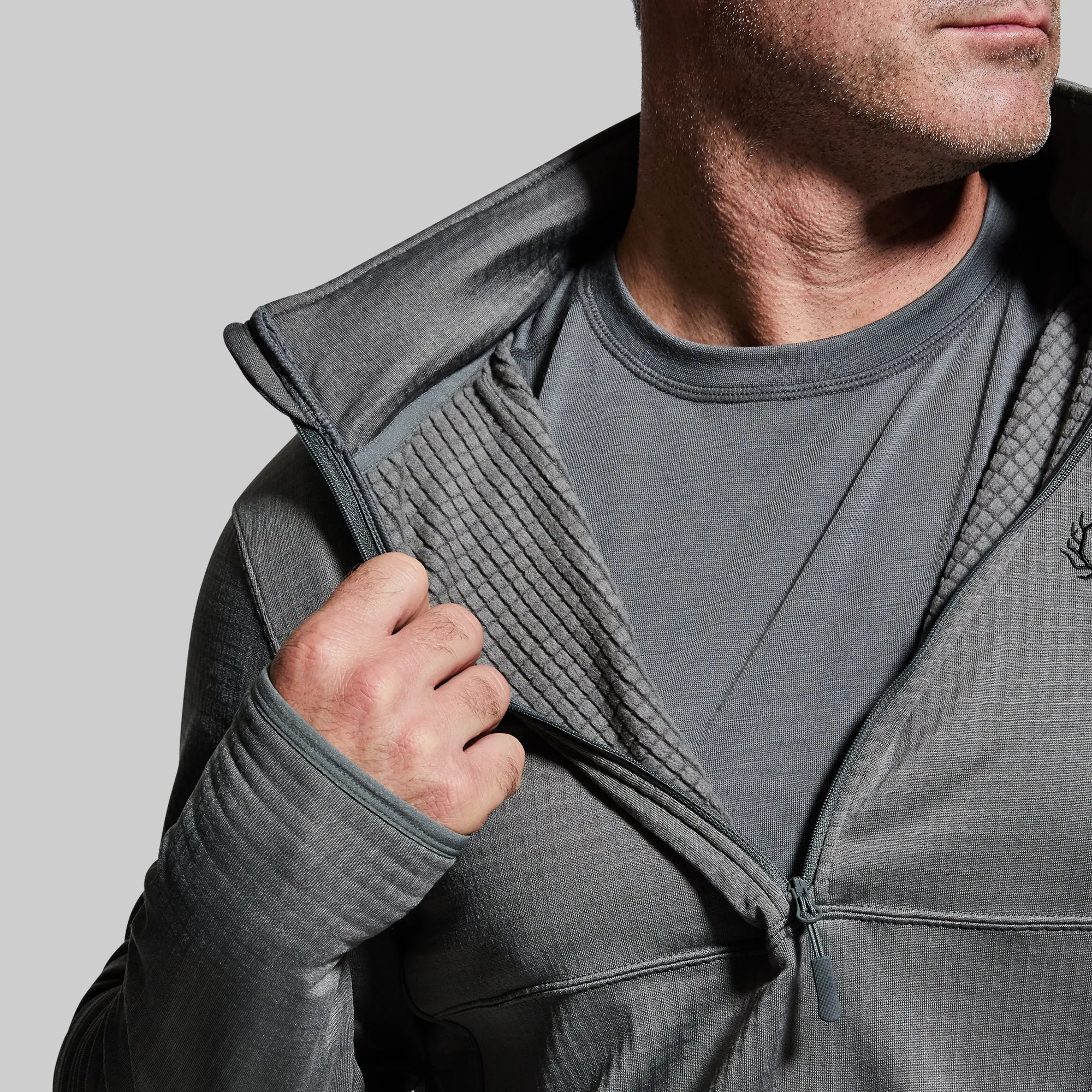 Men's Quiver Half Zip Hoodie (Wolf Grey) sold by Born Primitive product image thumbnail 4