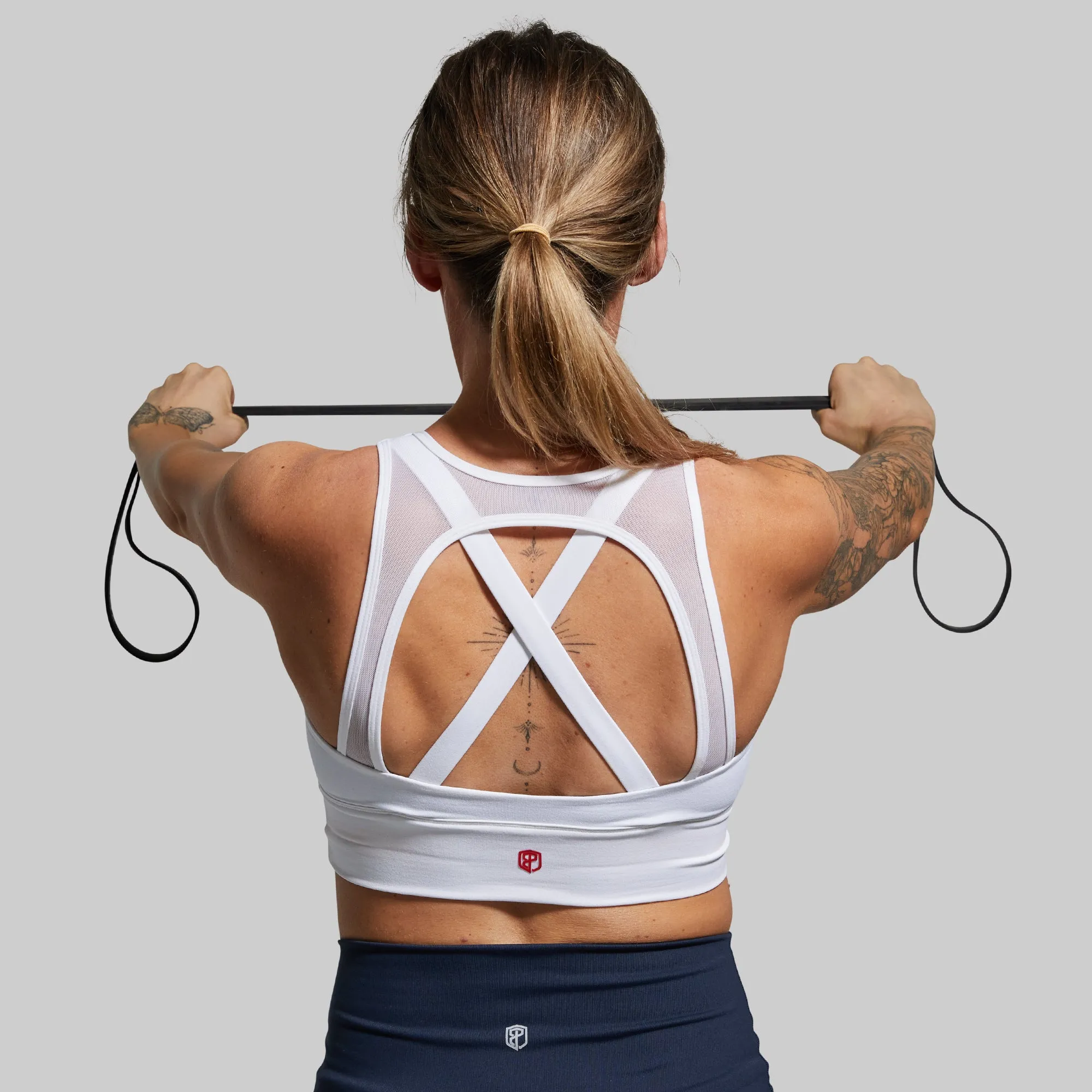 X-Factor Sports Bra (Brand Strength-White) sold by Born Primitive product image thumbnail 2