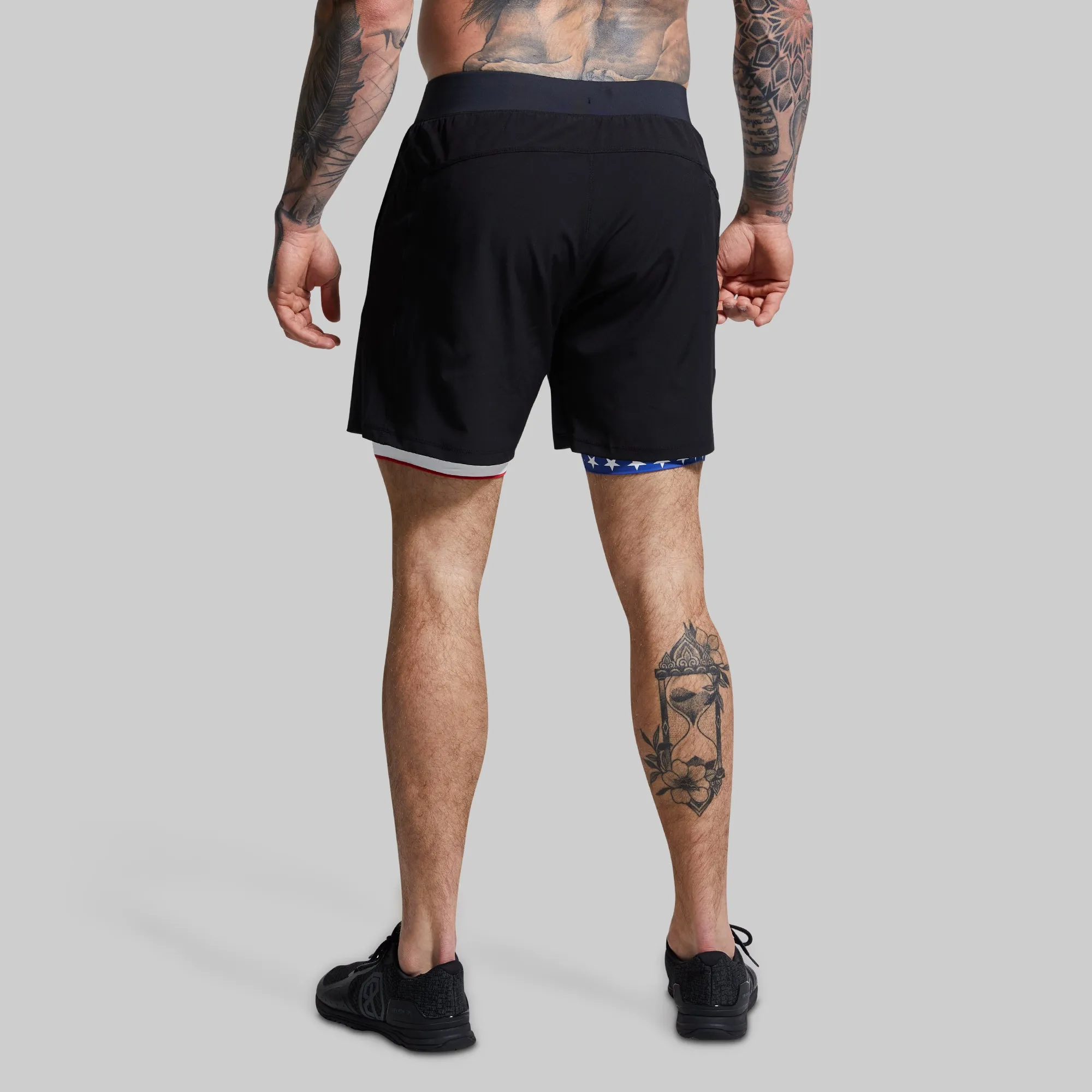 Versatile Short w/ Compression 7" (Black Liberty) sold by Born Primitive product image thumbnail 3