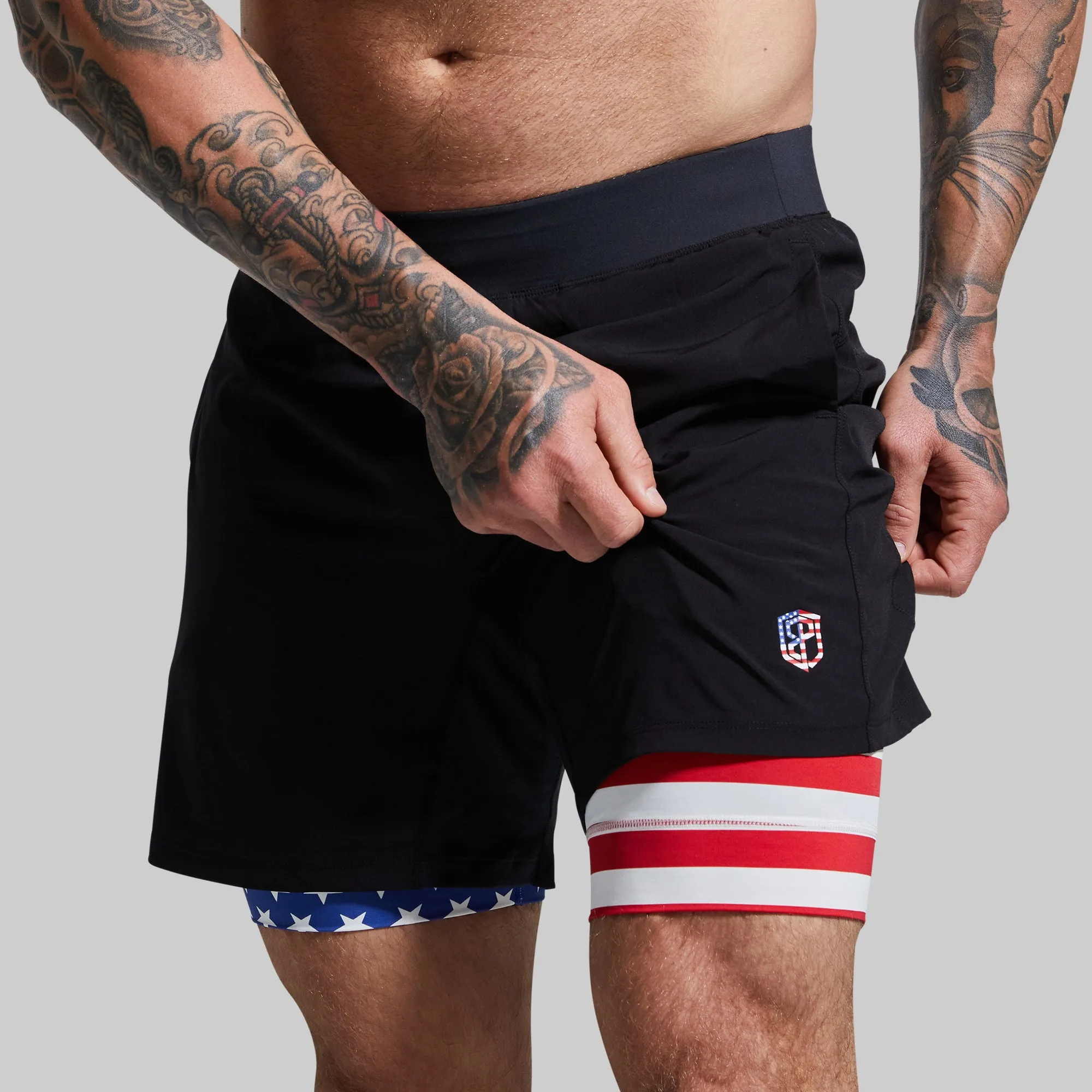 Versatile Short w/ Compression 7" (Black Liberty) sold by Born Primitive product image thumbnail 2