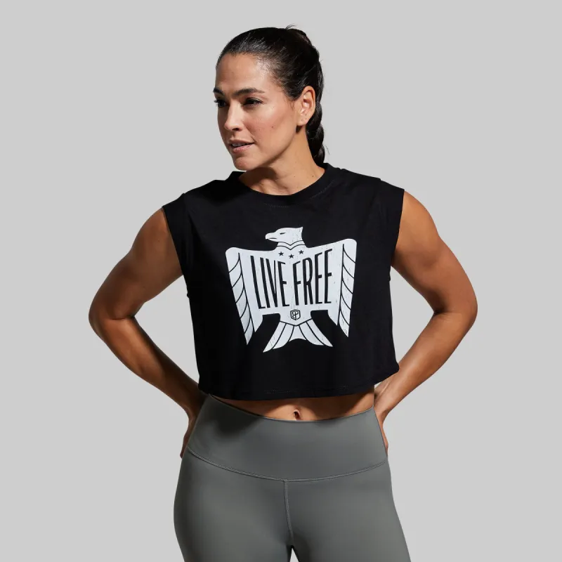 Live Free Festival Cropped Tank (Black) sold by Born Primitive