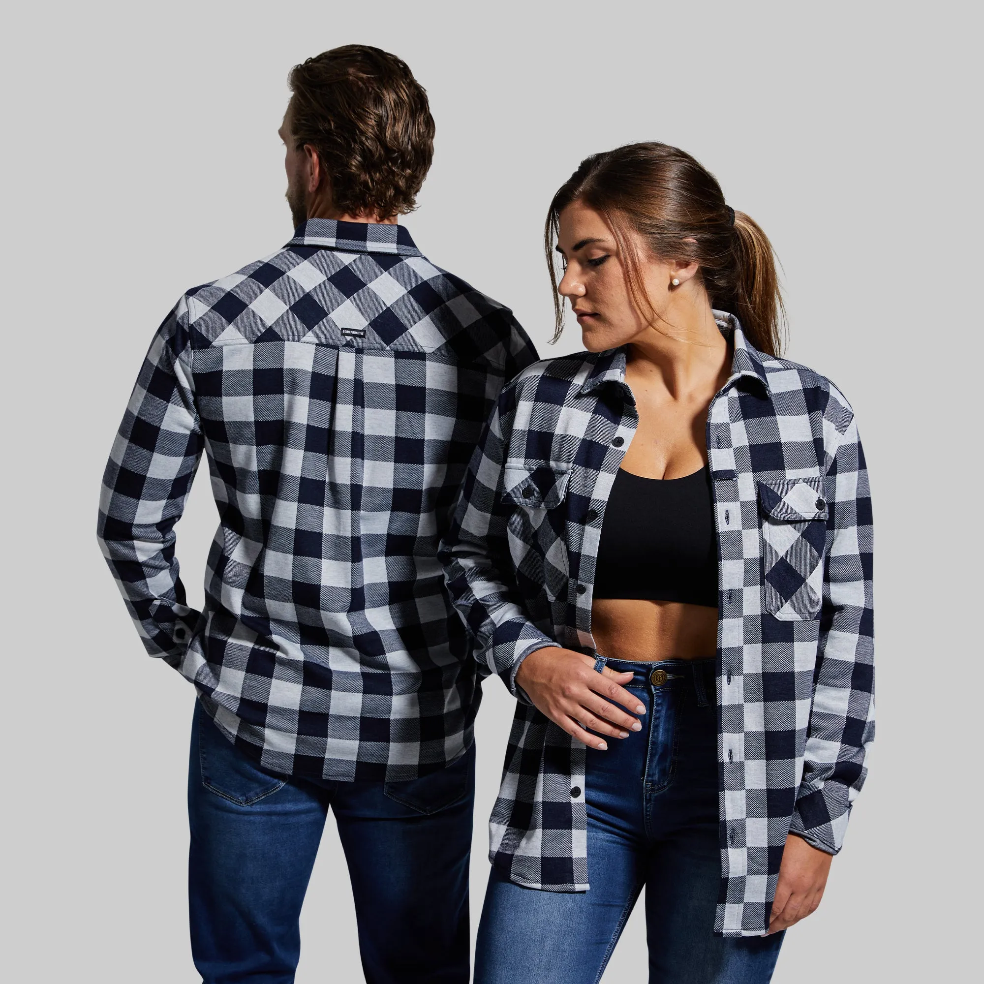Woodsman Stretchy Flannel (Navy/White) sold by Born Primitive product image thumbnail 4
