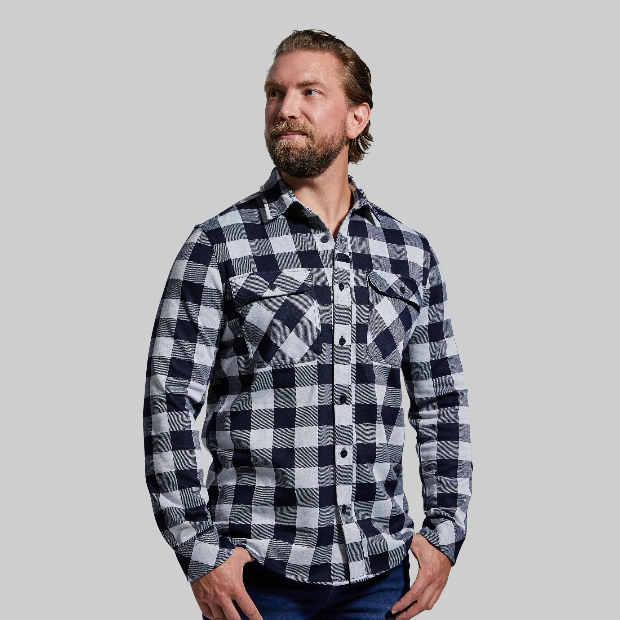 Woodsman Stretchy Flannel (Navy/White) sold by Born Primitive product image thumbnail 2