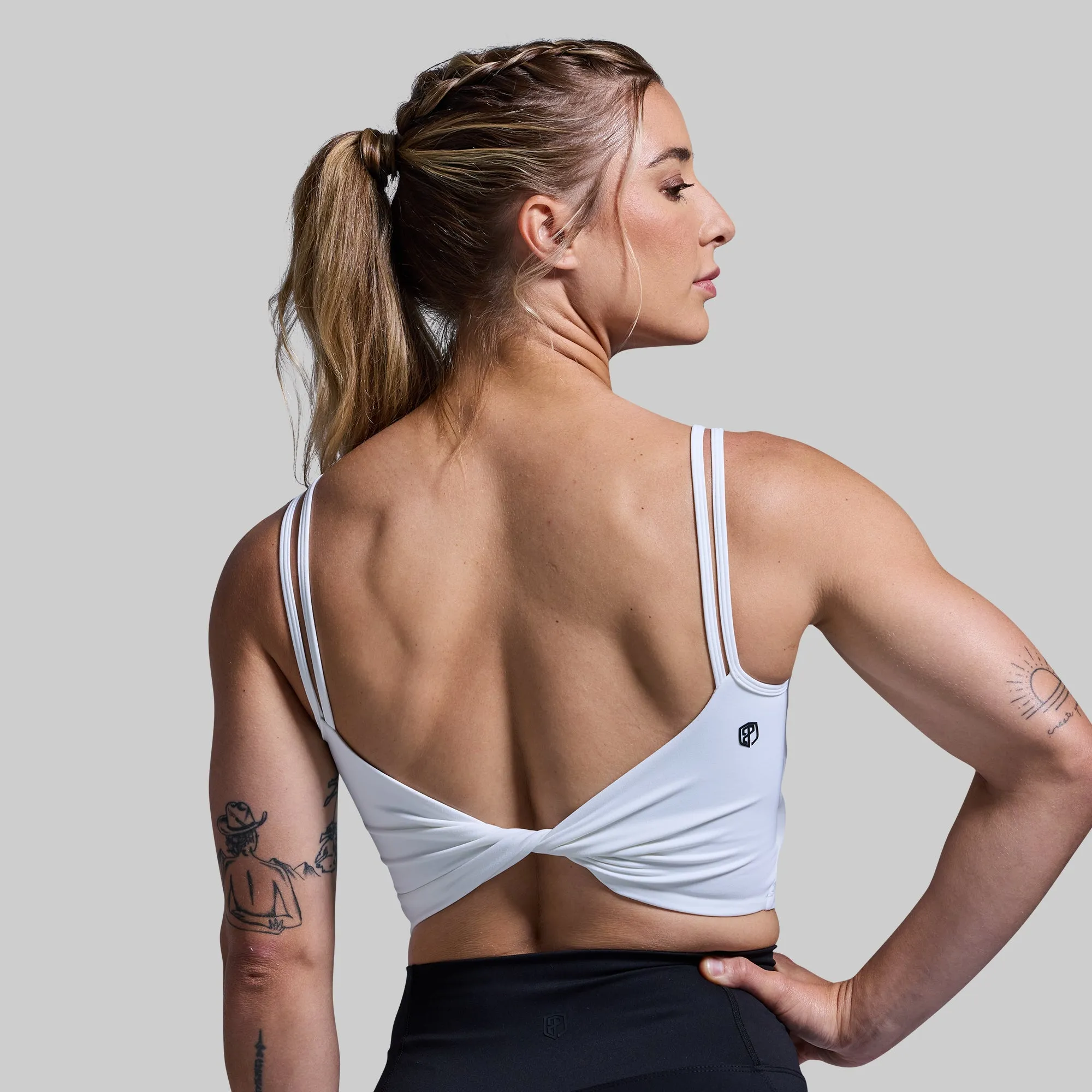 Don't Get It Twisted Sports Bra (Brand Strength-White Black) sold by Born Primitive