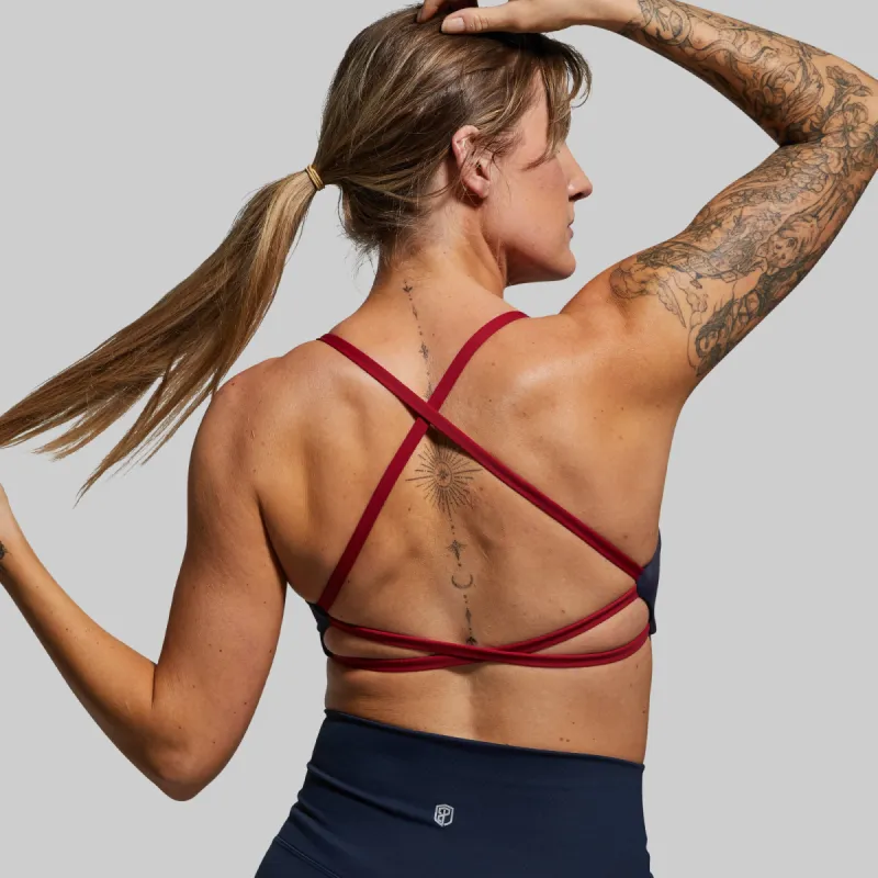 Serenity Sports Bra (Brand Strength-Navy) sold by Born Primitive