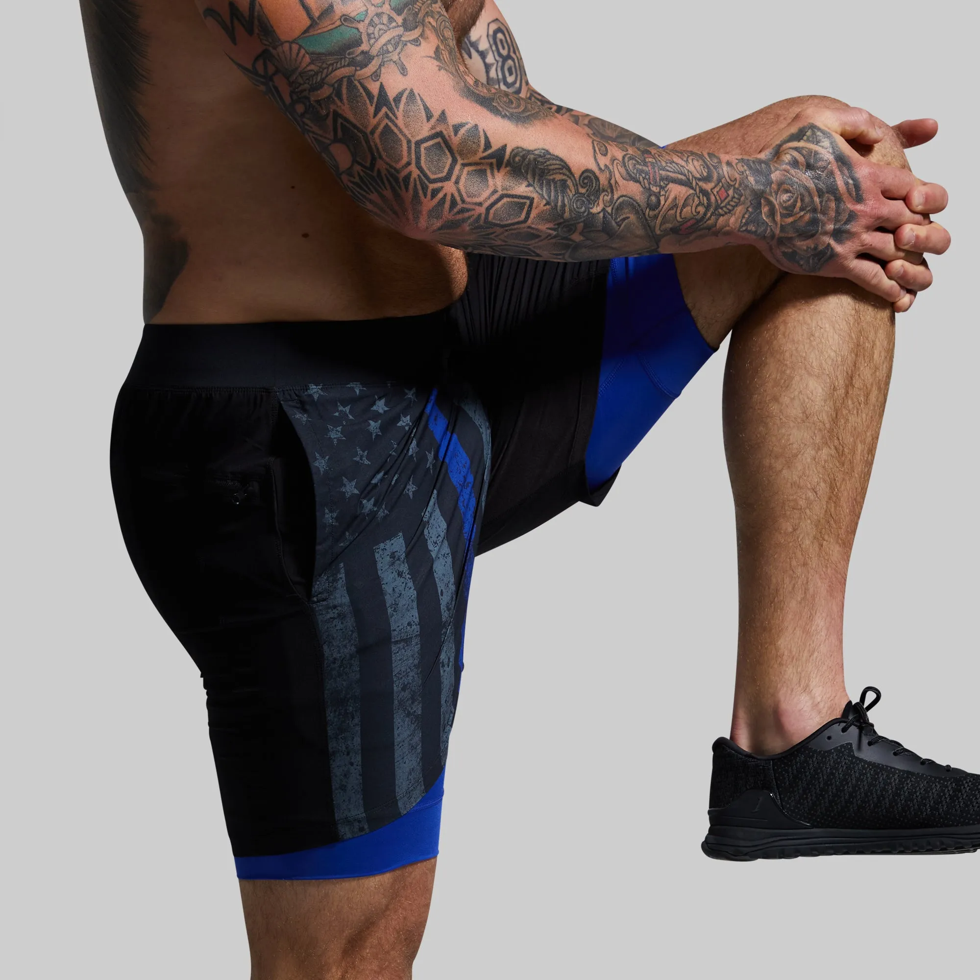 Versatile Short w/ Compression 7" (Thin Blue Line Gunmetal) sold by Born Primitive product image thumbnail 4
