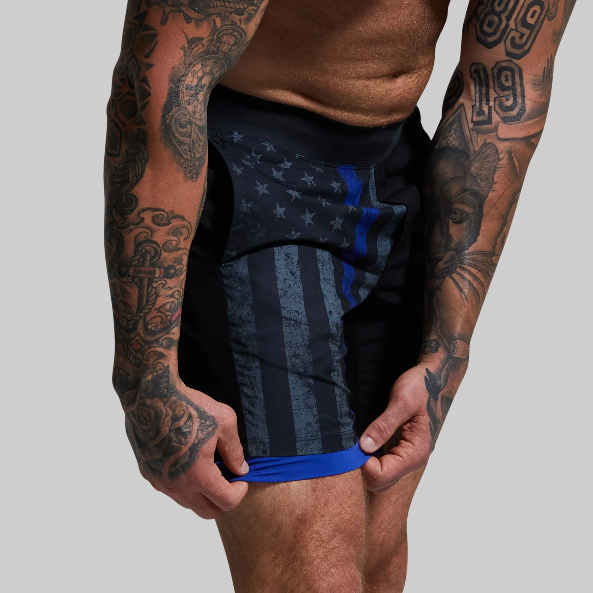 Versatile Short w/ Compression 7" (Thin Blue Line Gunmetal) sold by Born Primitive product image thumbnail 5