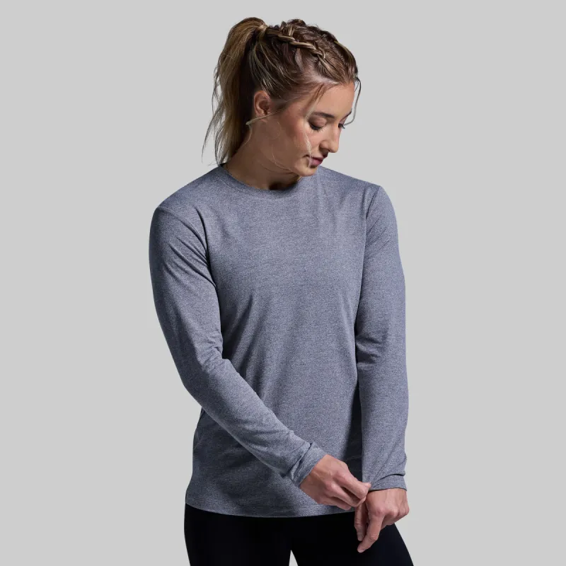 Women's BP Premium Basic Long Sleeve Crew (Heather Grey) made by Born Primitive