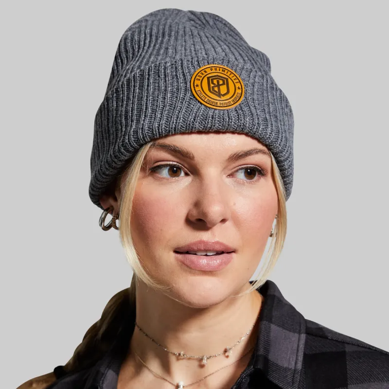 Heritage Knit Beanie (Dark Heather Grey) sold by Born Primitive