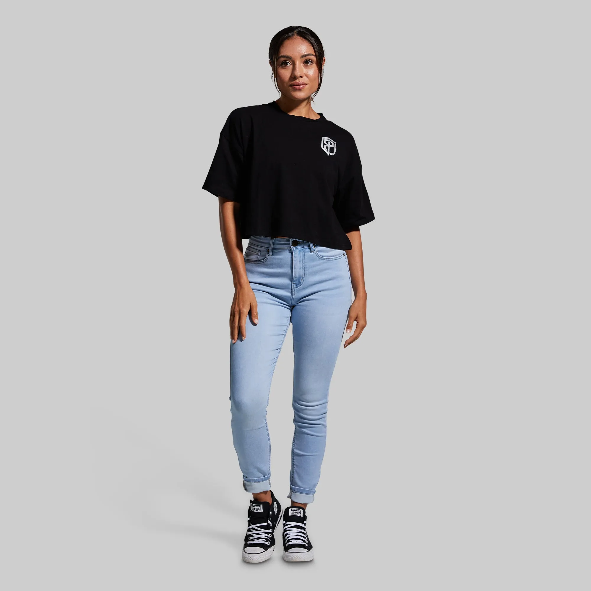 Training Crop Tee (Black) sold by Born Primitive product image thumbnail 4