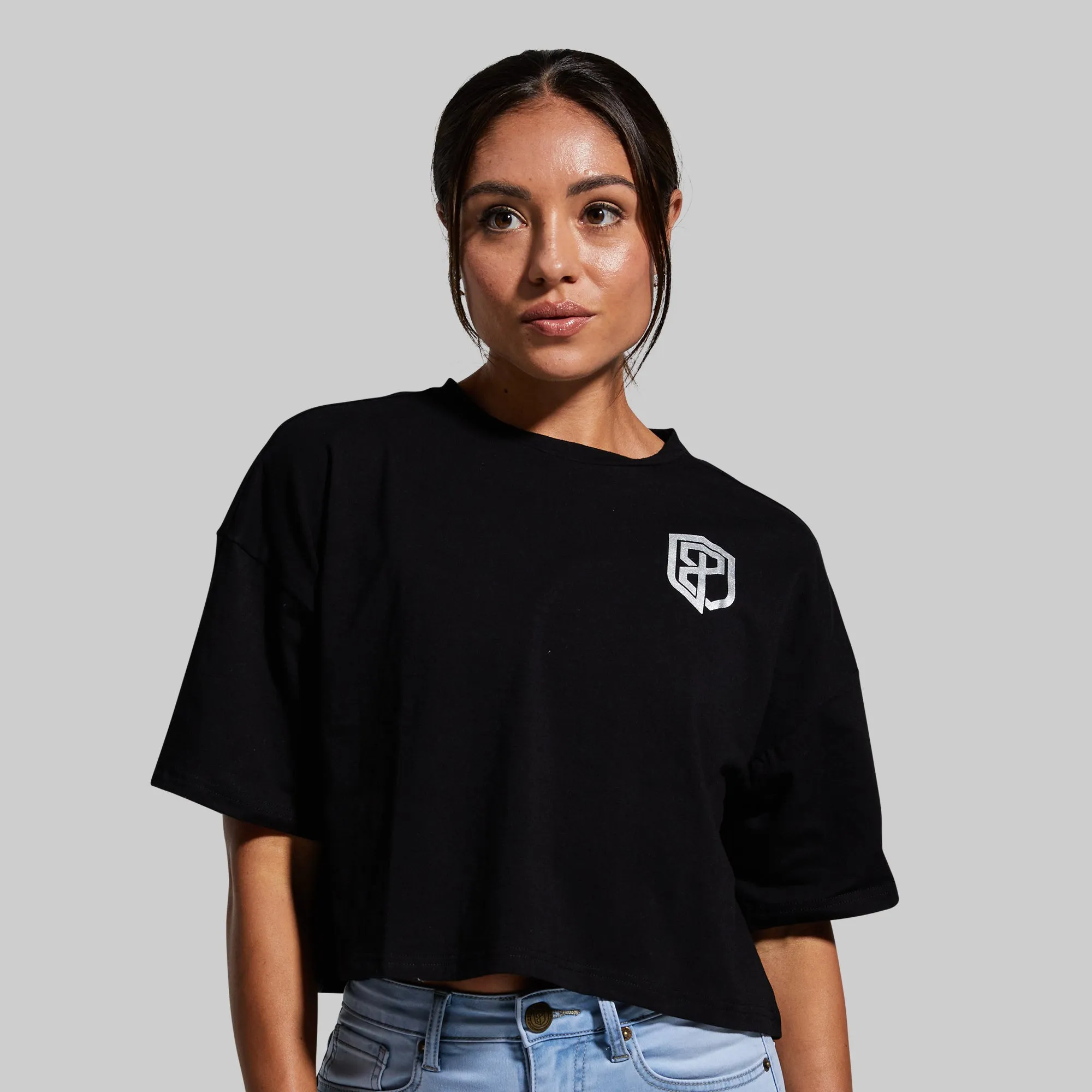 Training Crop Tee (Black) sold by Born Primitive