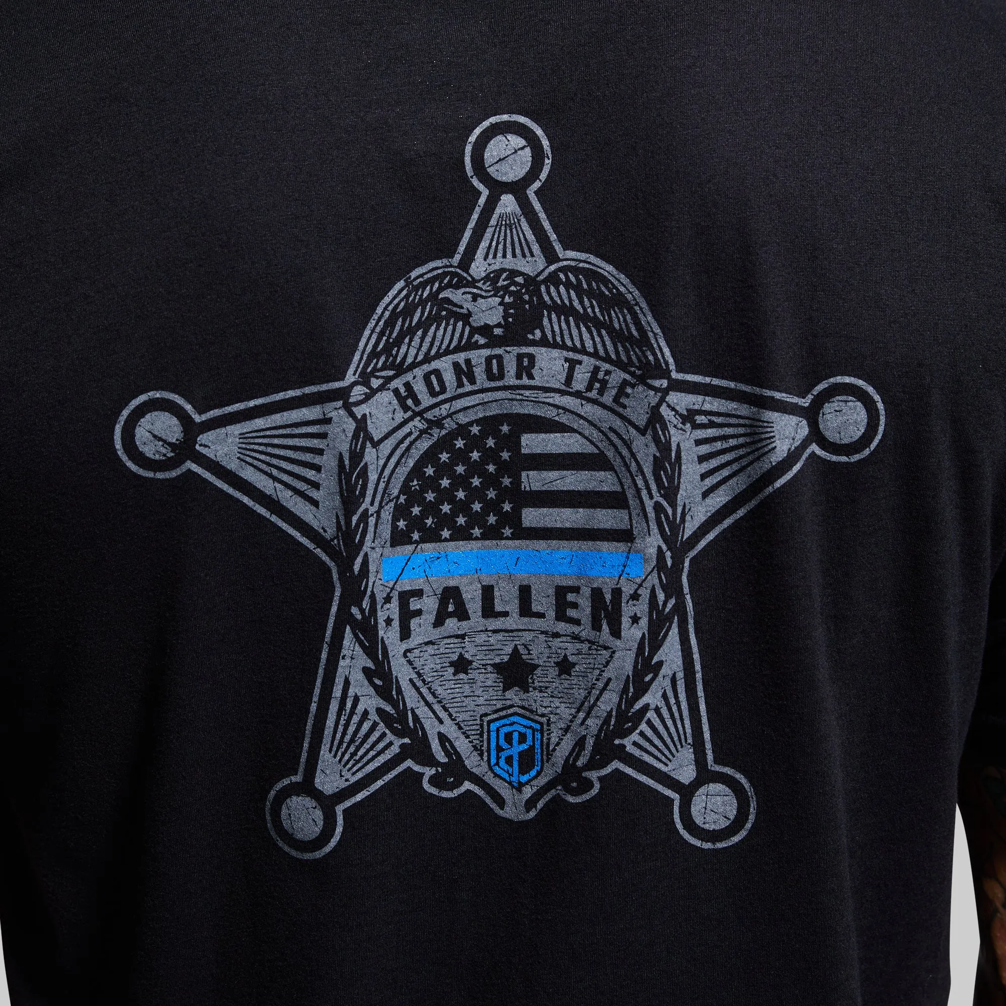 Honor the Fallen T-Shirt 2.0 (Thin Blue Line Police) sold by Born Primitive product image thumbnail 4