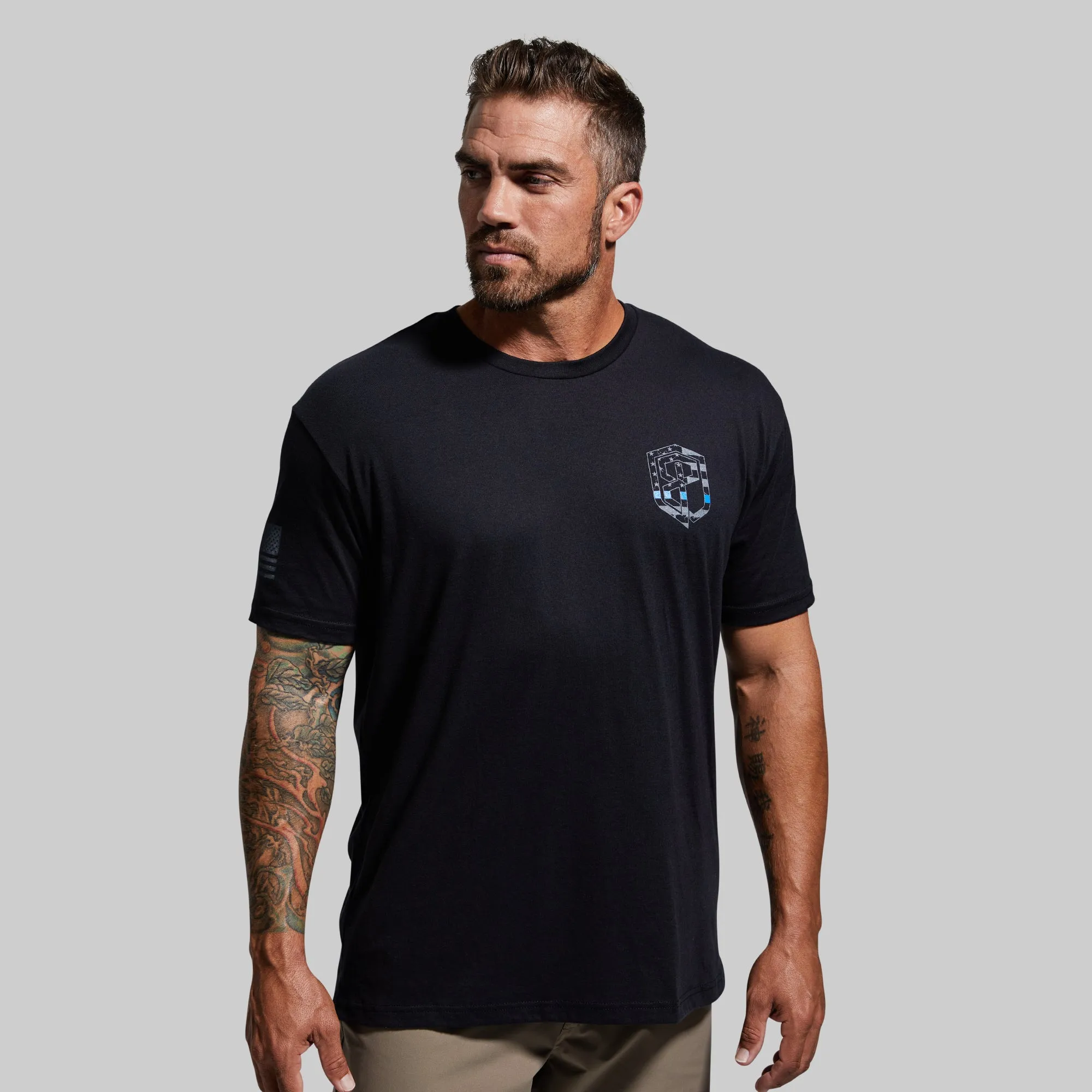 Honor the Fallen T-Shirt 2.0 (Thin Blue Line Police) sold by Born Primitive product image thumbnail 2
