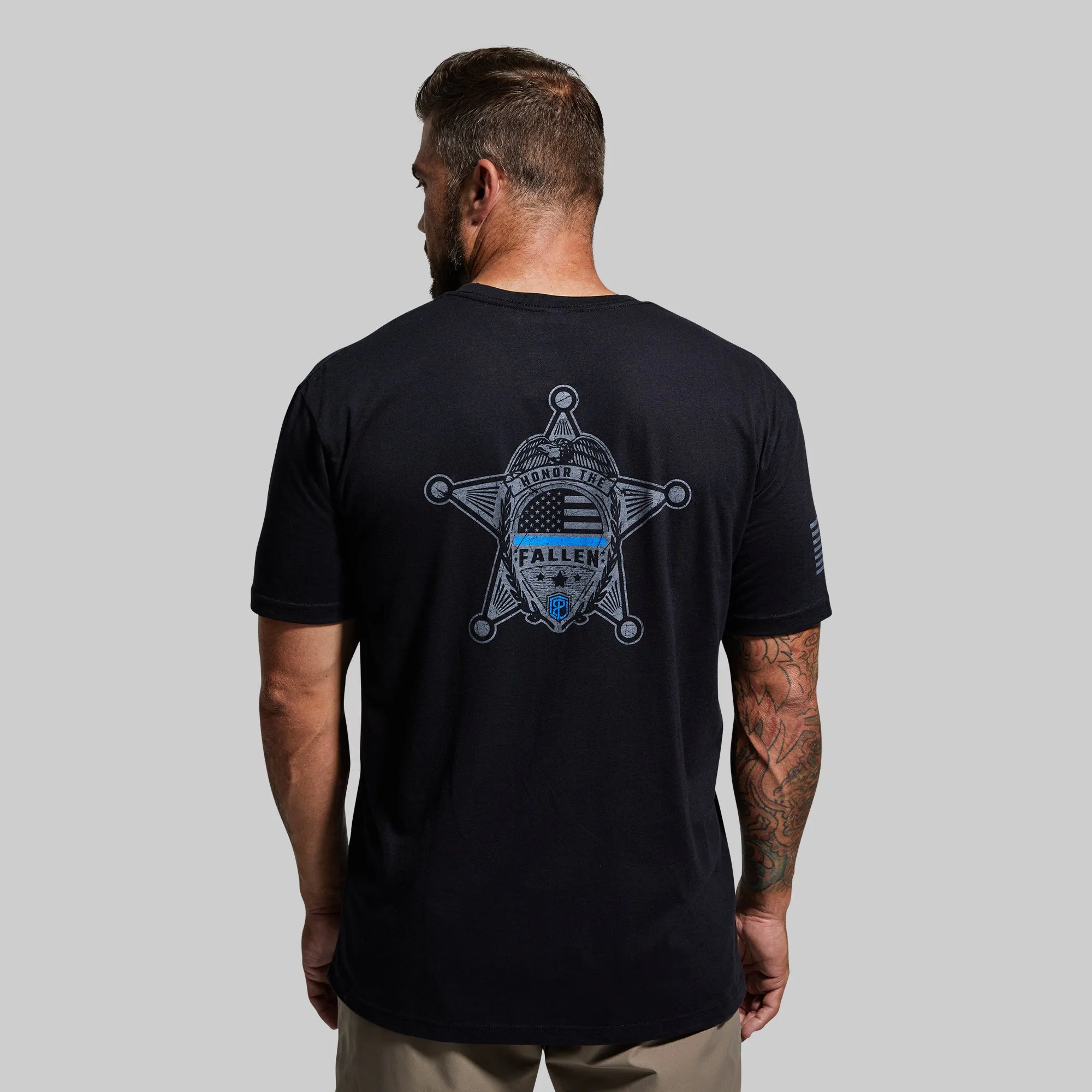 Honor the Fallen T-Shirt 2.0 (Thin Blue Line Police) sold by Born Primitive
