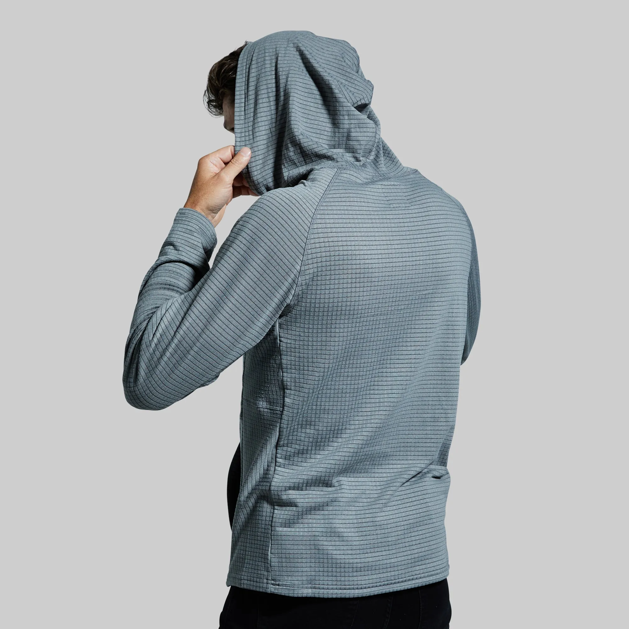 Grid Fleece Hoodie (Cool Grey) sold by Born Primitive product image thumbnail 3