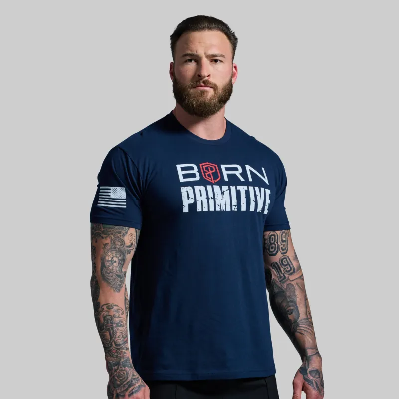 Brand Tee (Midnight Navy) sold by Born Primitive