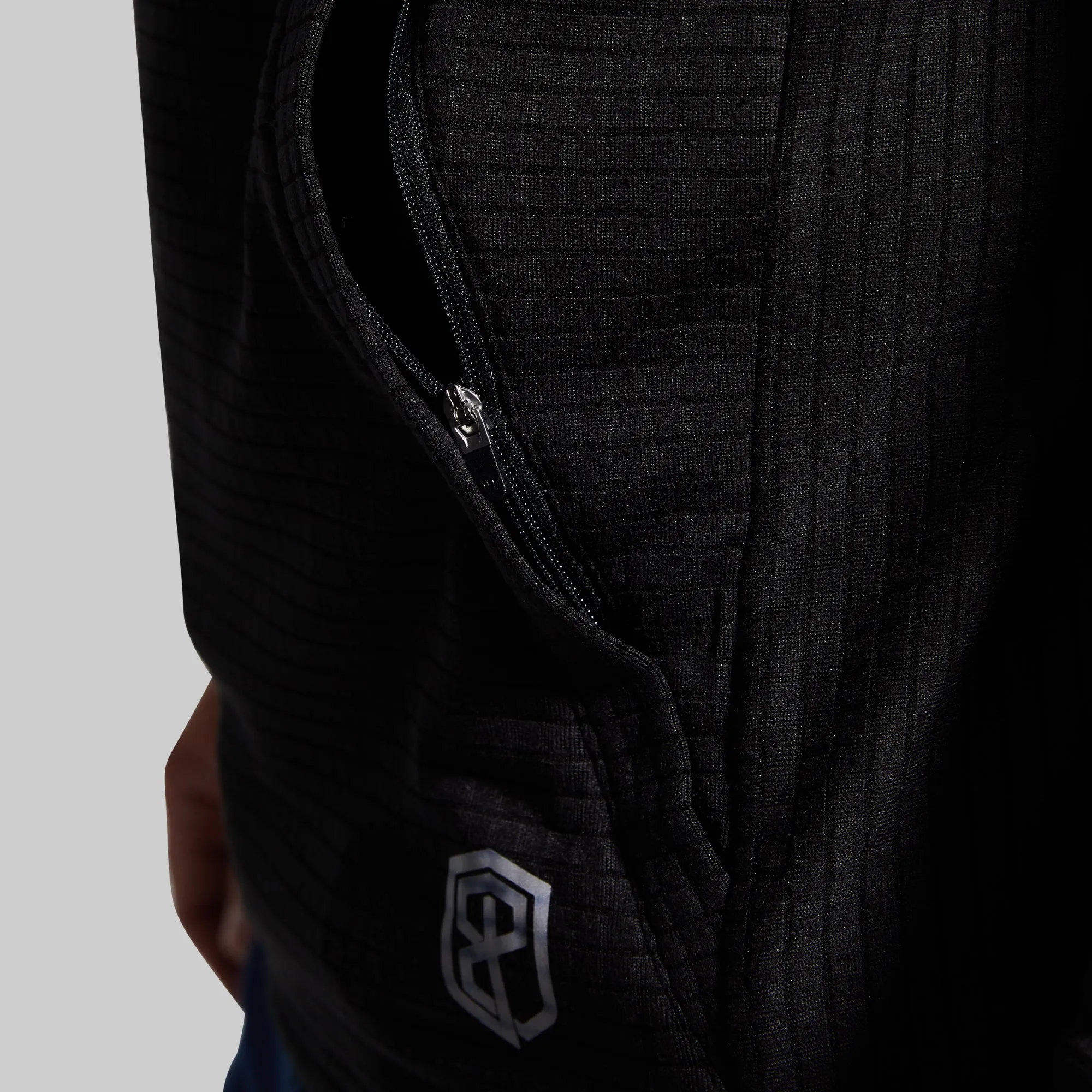 Grid Fleece Hoodie (Black) sold by Born Primitive product image thumbnail 5