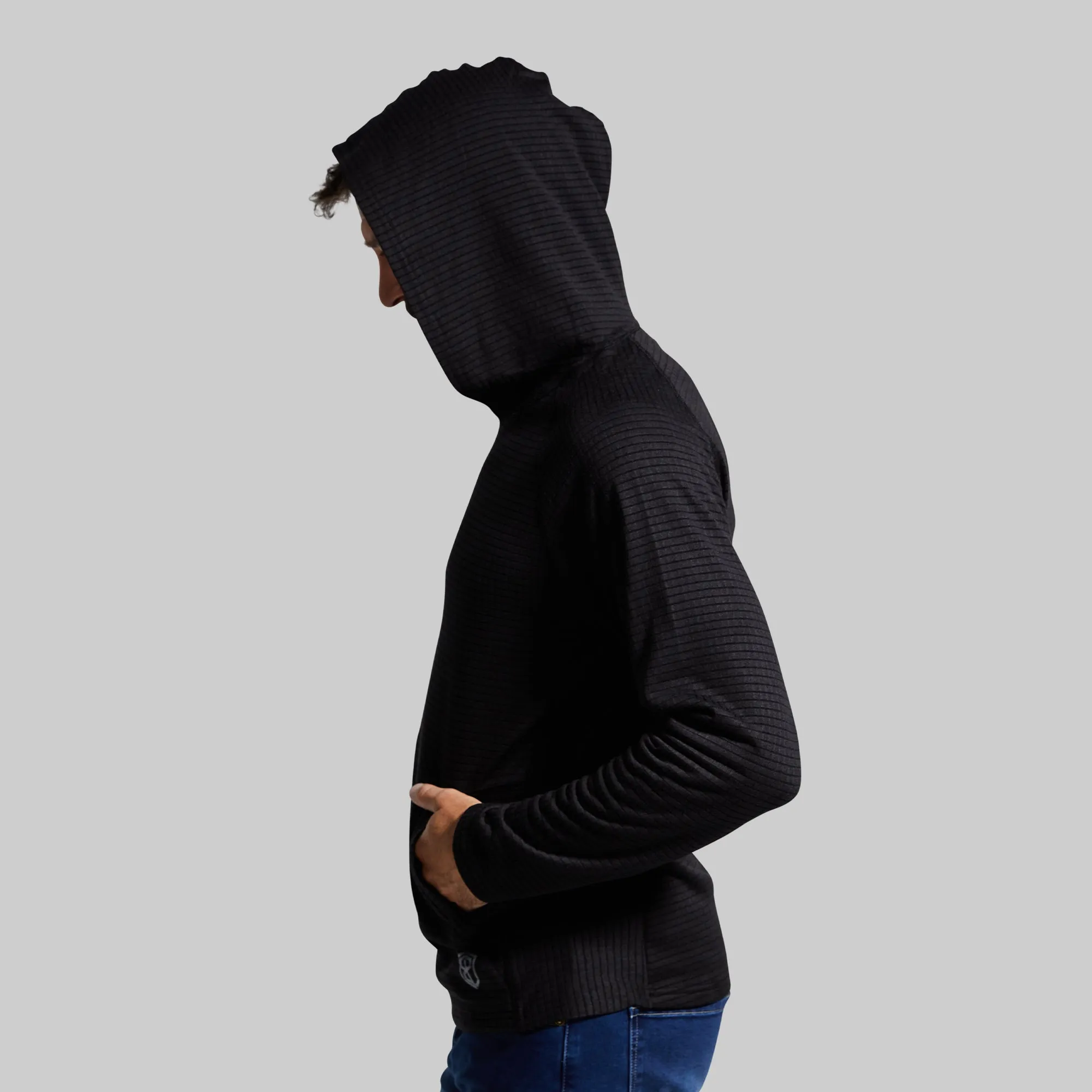 Grid Fleece Hoodie (Black) sold by Born Primitive product image thumbnail 3