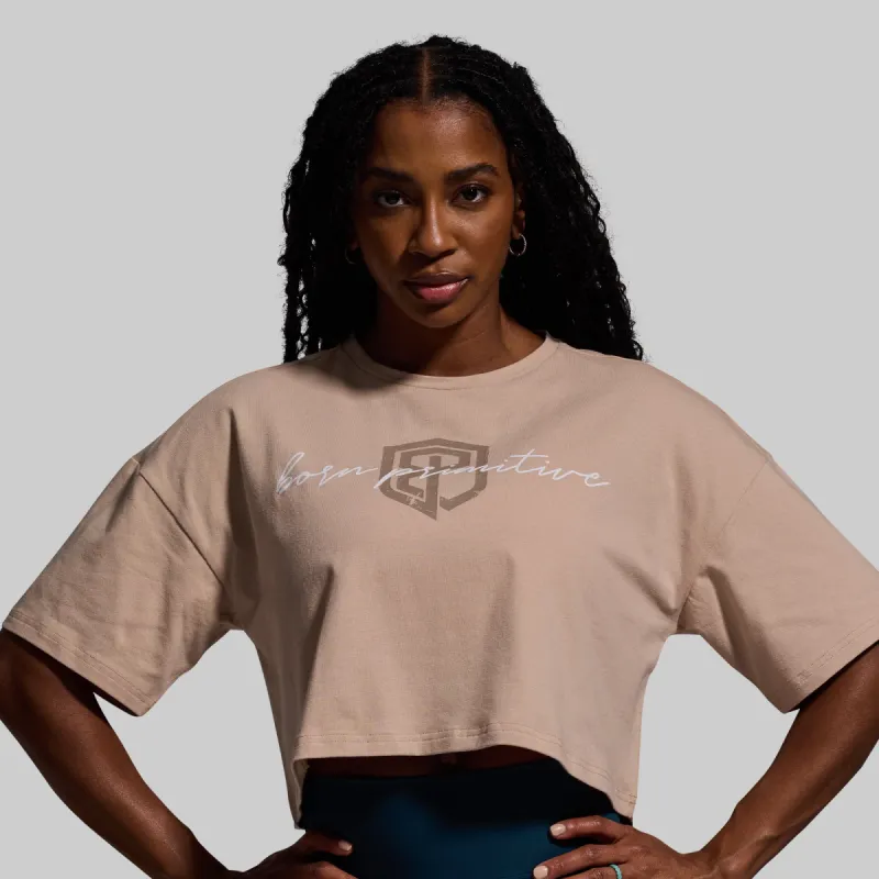 Training Crop Tee 2.0 (Barefoot-Script) sold by Born Primitive