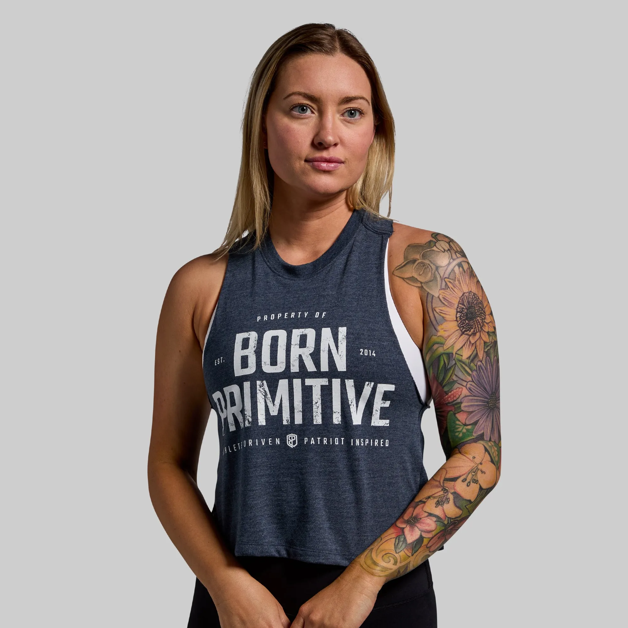 Property of Born Primitive Elevate Crop (Heather Navy) sold by Born Primitive