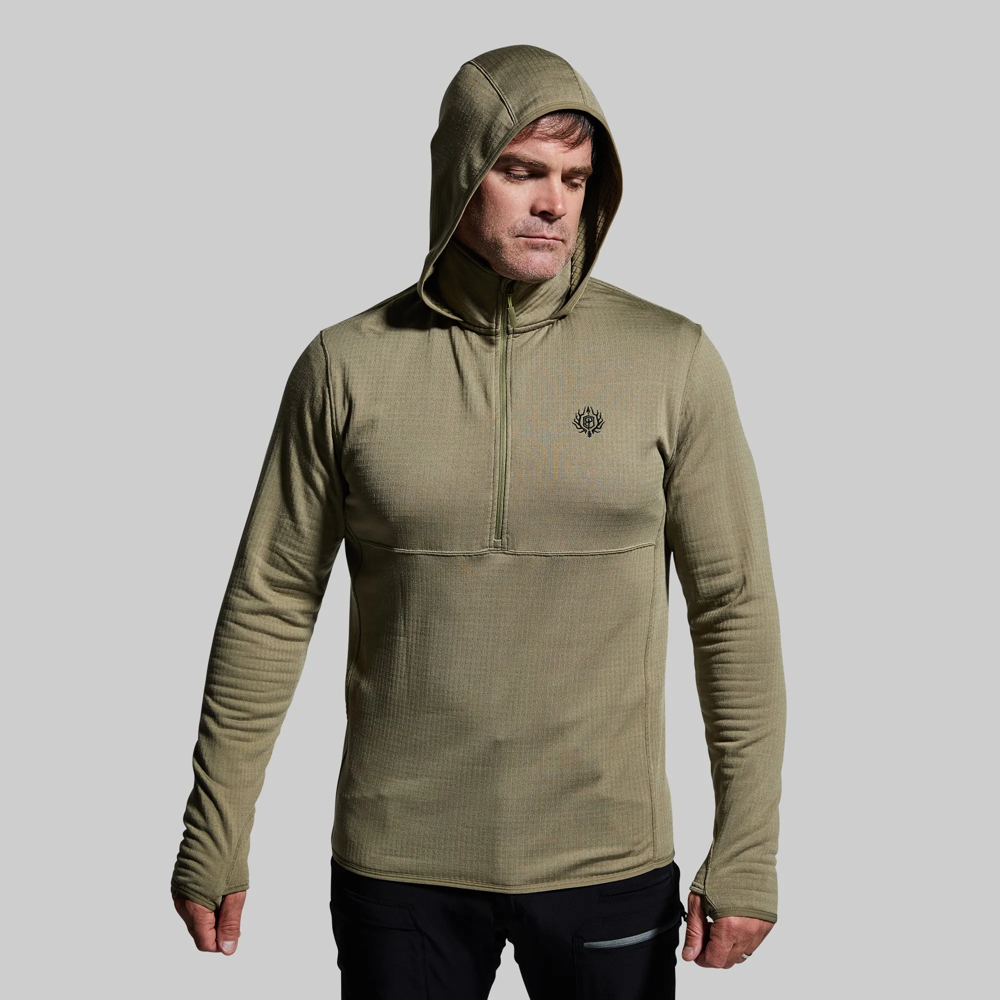 Men's Quiver Half Zip Hoodie (Sage Brush) sold by Born Primitive product image thumbnail 2
