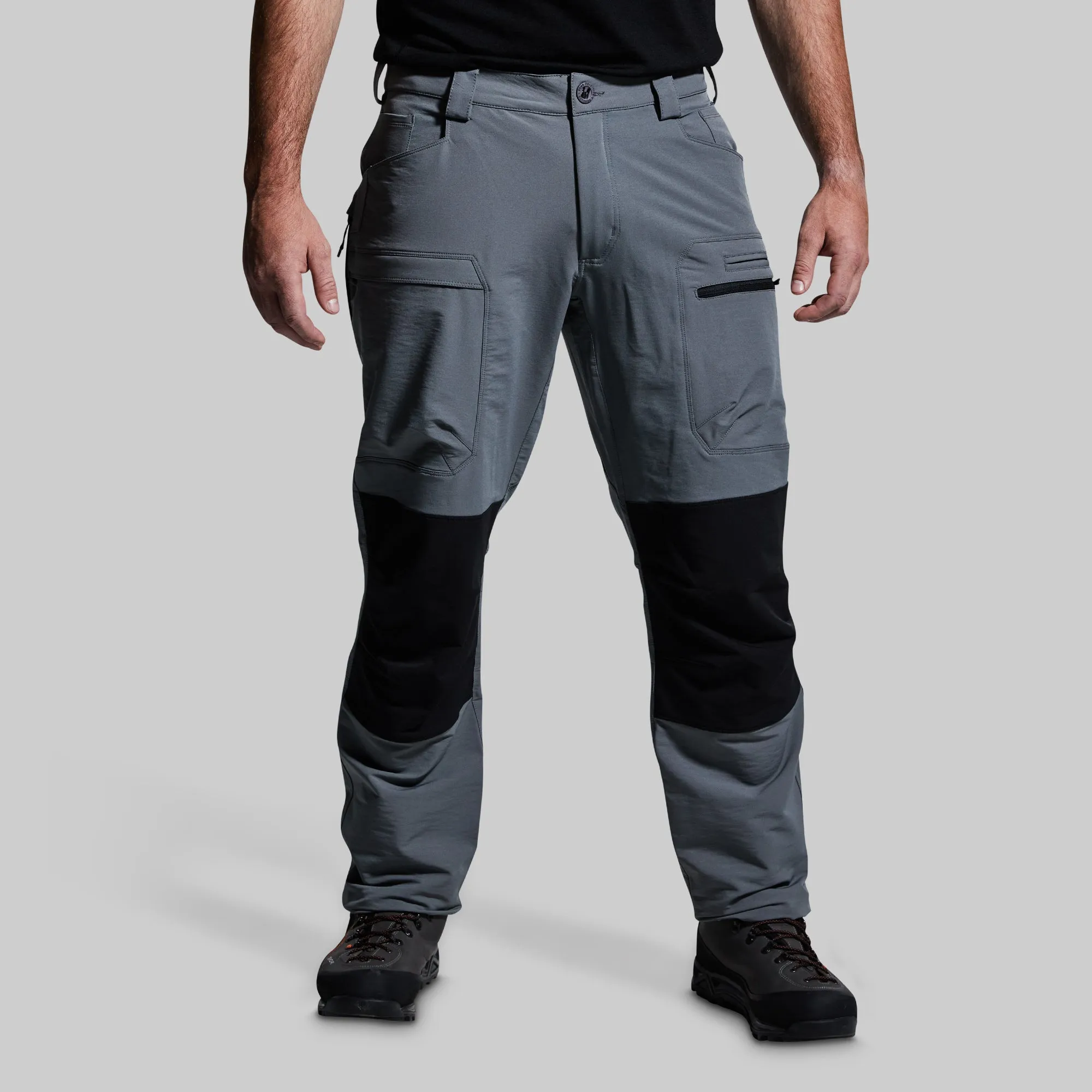 Men's Frontier Pant (Wolf Grey/Black Knees) sold by Born Primitive