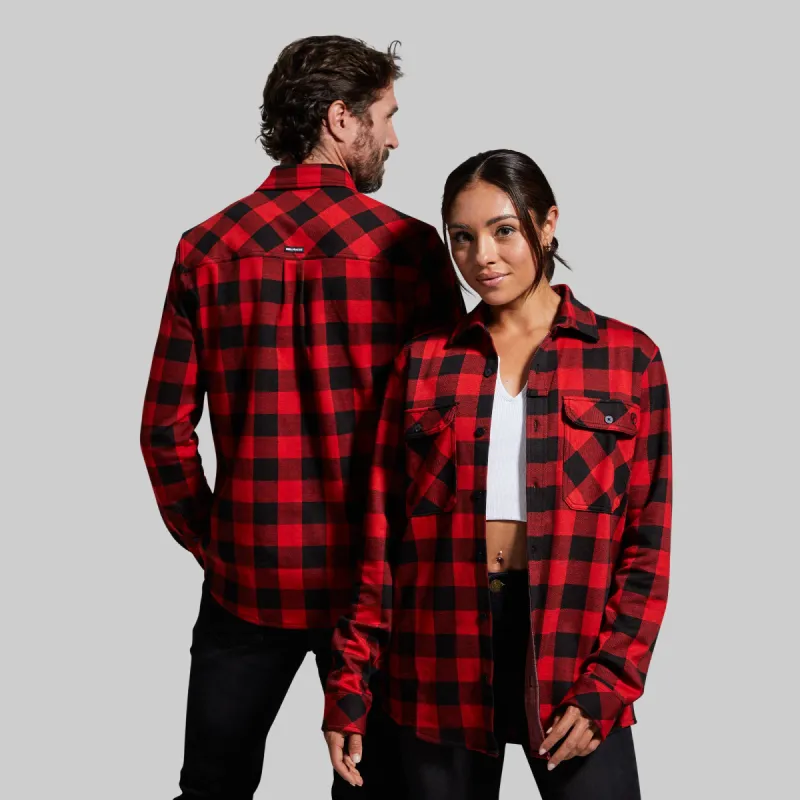 Woodsman Stretchy Flannel (Black/Red) sold by Born Primitive