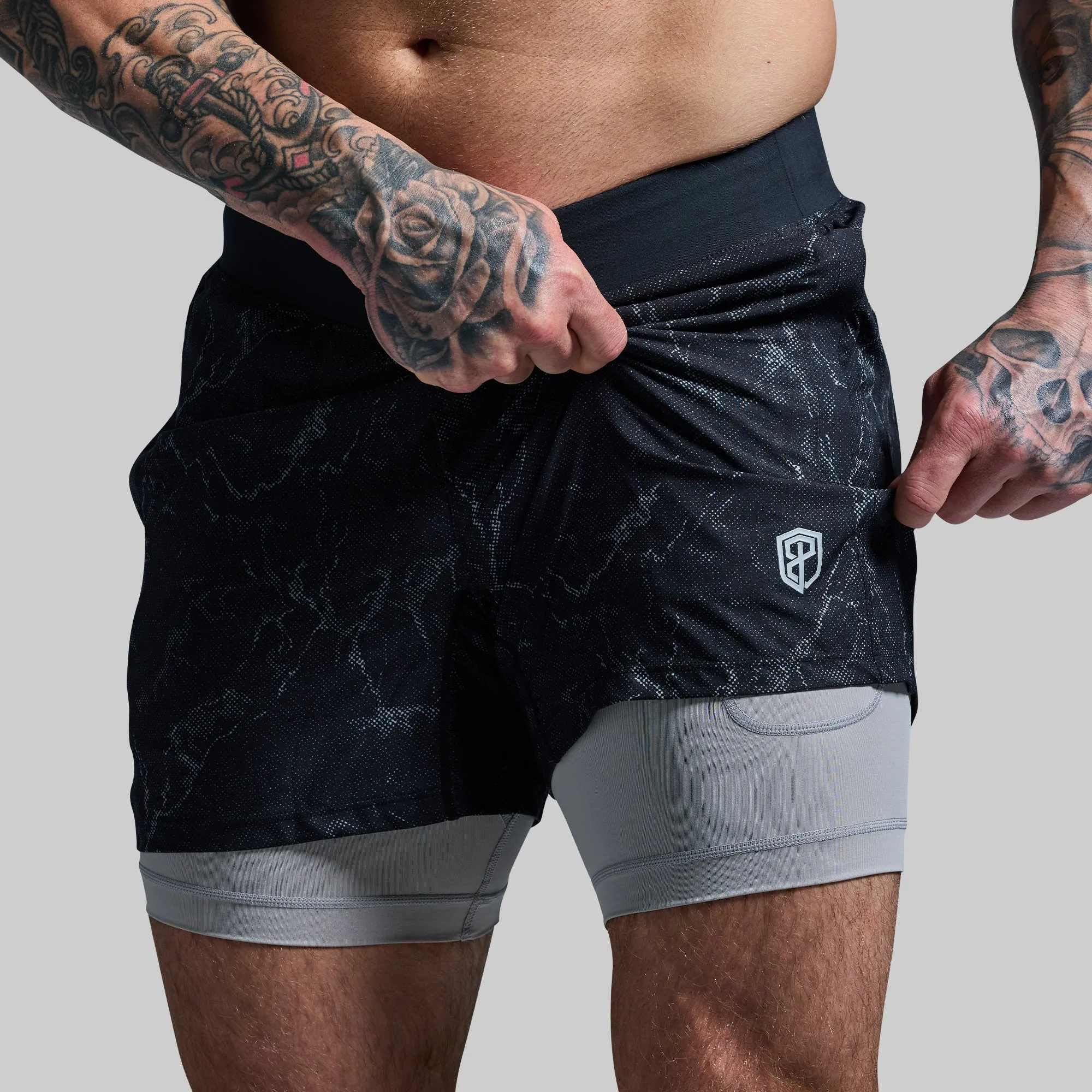 Versatile Short w/ Compression 5" (Black Marble) sold by Born Primitive