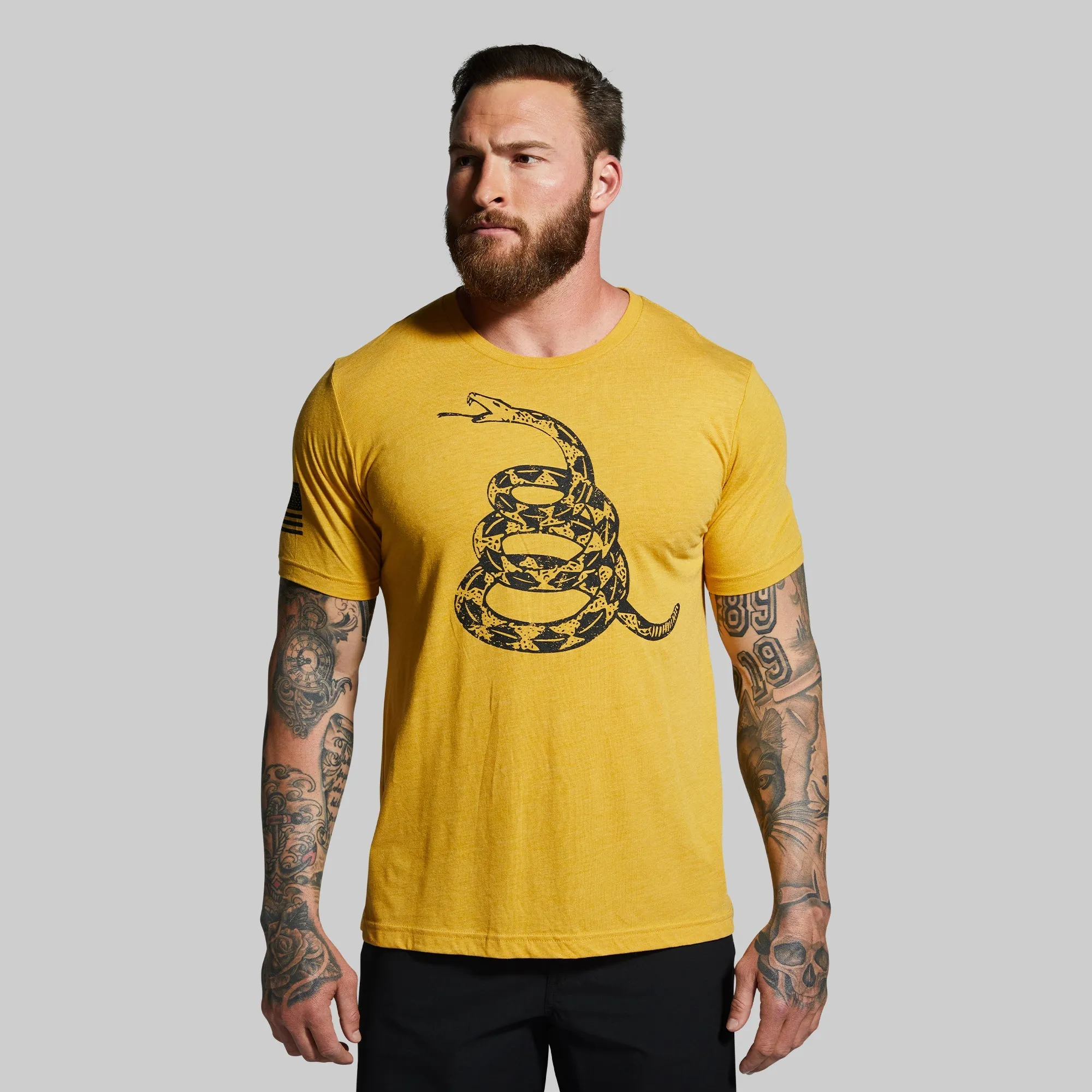 Gadsden Flag Tee (Mustard) sold by Born Primitive